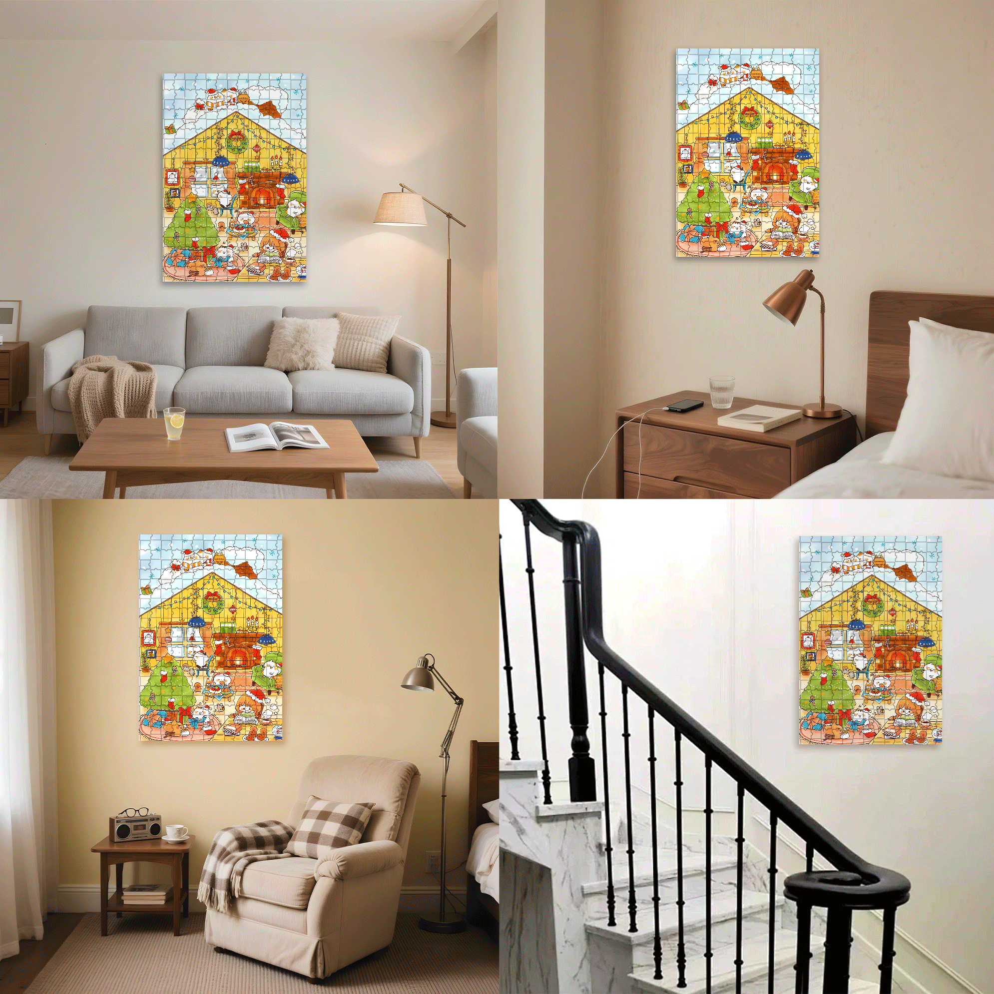 Celebrations 500pcs/1000pcs Jigsaw Puzzle, Scratch-Resistant, Interactive Family Game & Brain-Boosting DIY Decor, Perfect for Halloween, Christmas & New Year Gifts, Family Puzzle Game