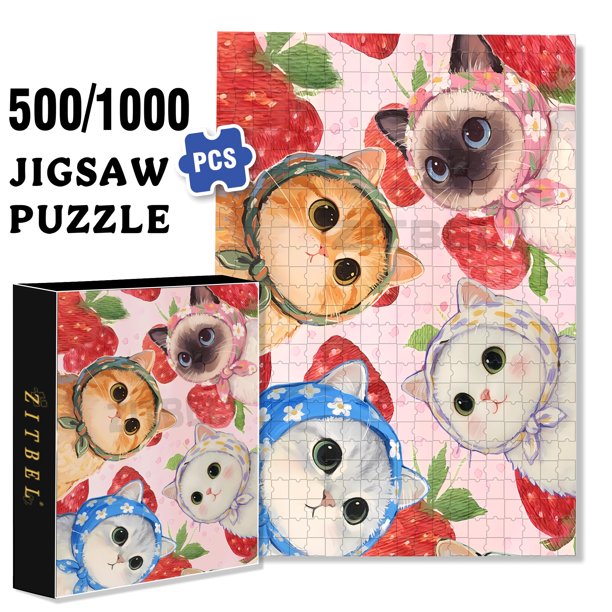 Clear Eyes 500pcs/1000pcs Jigsaw Puzzle, Scratch-Resistant, Interactive Family Game & Brain-Boosting DIY Decor, Perfect for Halloween, Christmas & New Year Gifts, Family Puzzle Game