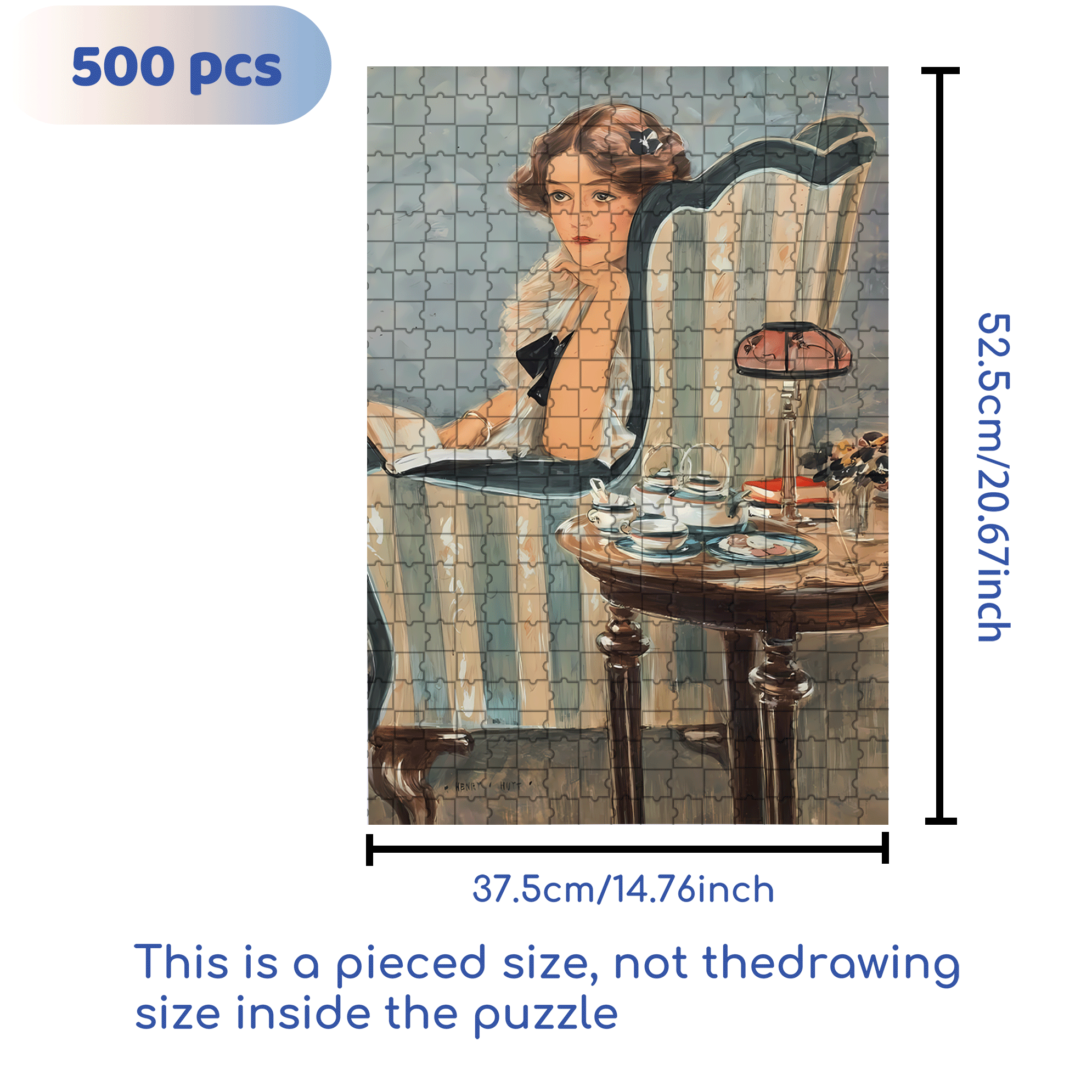 Contemplation 500pcs/1000pcs Jigsaw Puzzle, Scratch-Resistant, Interactive Family Game & Brain-Boosting DIY Decor, Perfect for Halloween, Christmas & New Year Gifts, Family Puzzle Game