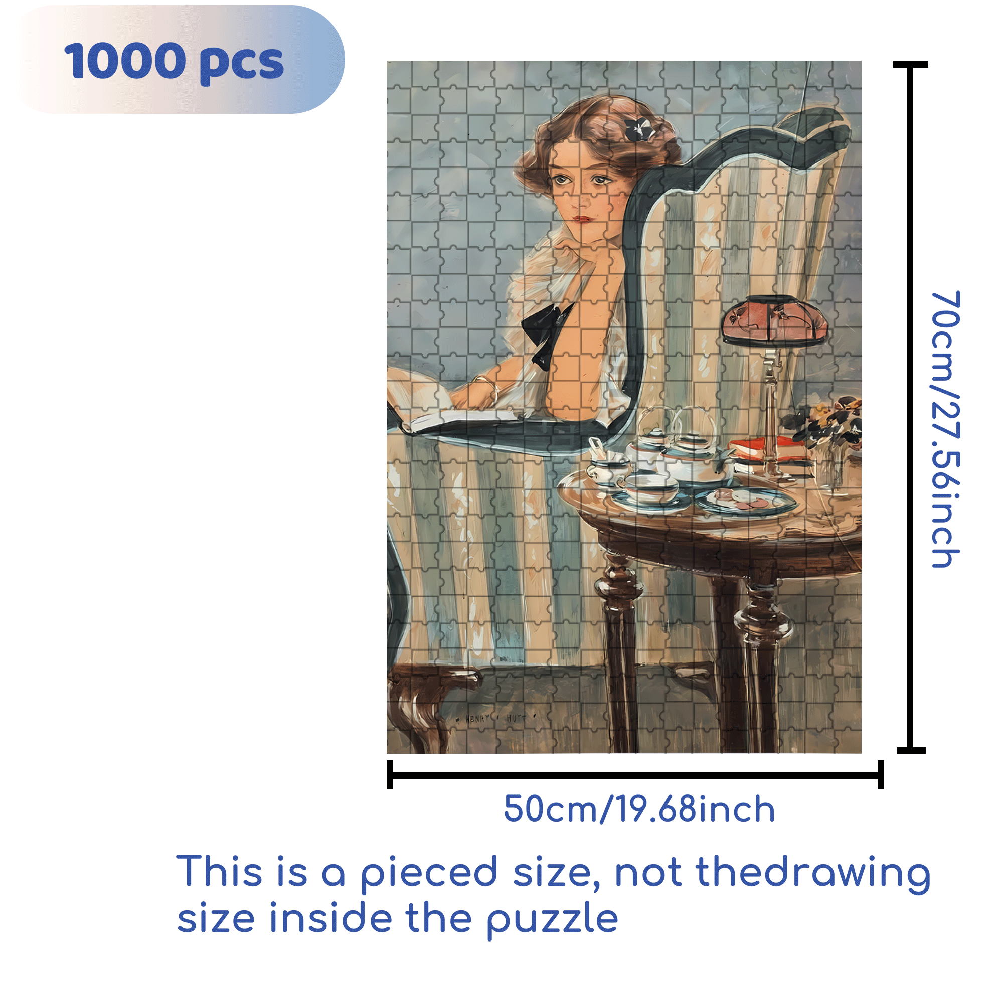 Contemplation 500pcs/1000pcs Jigsaw Puzzle, Scratch-Resistant, Interactive Family Game & Brain-Boosting DIY Decor, Perfect for Halloween, Christmas & New Year Gifts, Family Puzzle Game