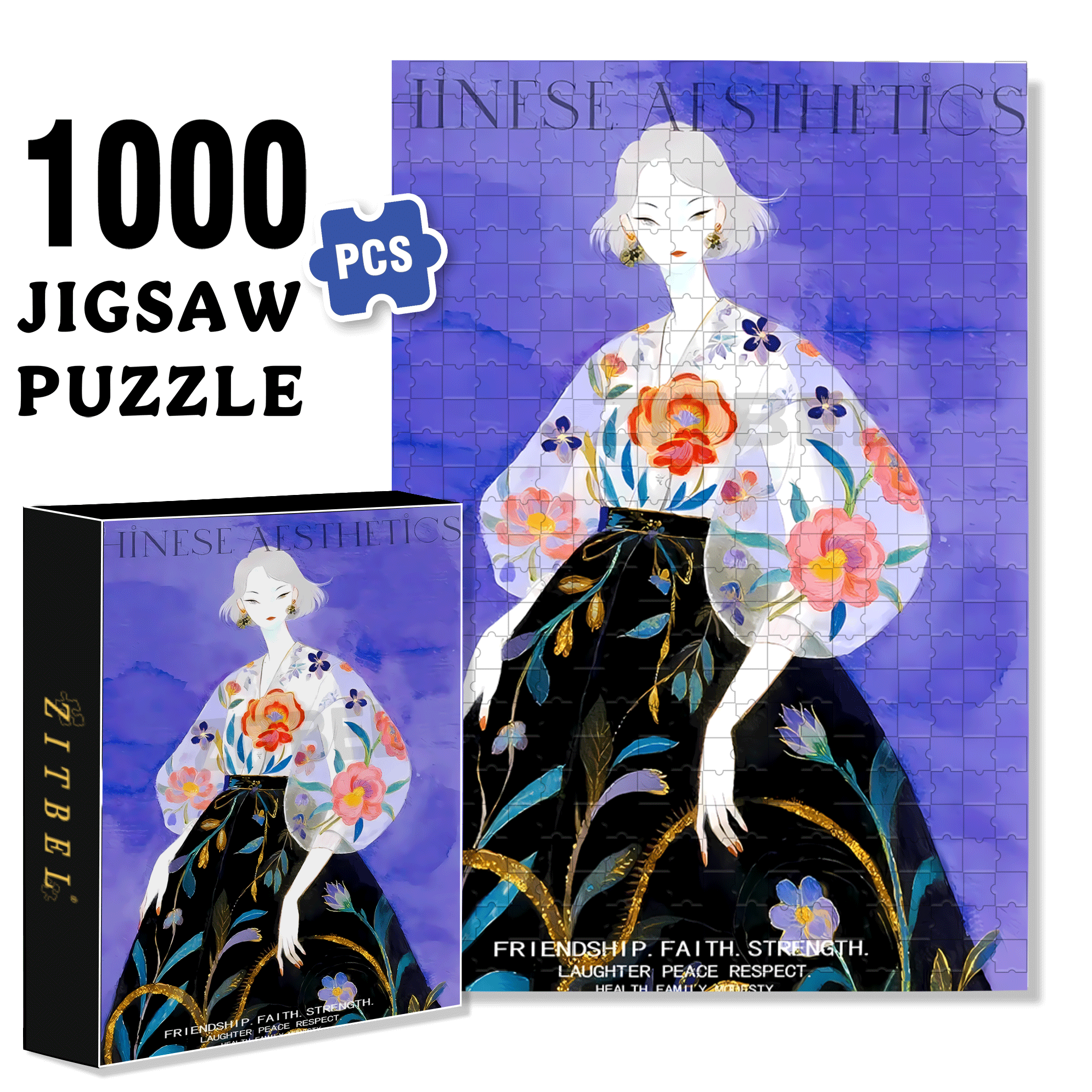 Cover Girl 2 500pcs/1000pcs Jigsaw Puzzle, Scratch-Resistant, Interactive Family Game & Brain-Boosting DIY Decor, Perfect for Halloween, Christmas & New Year Gifts, Family Puzzle Game