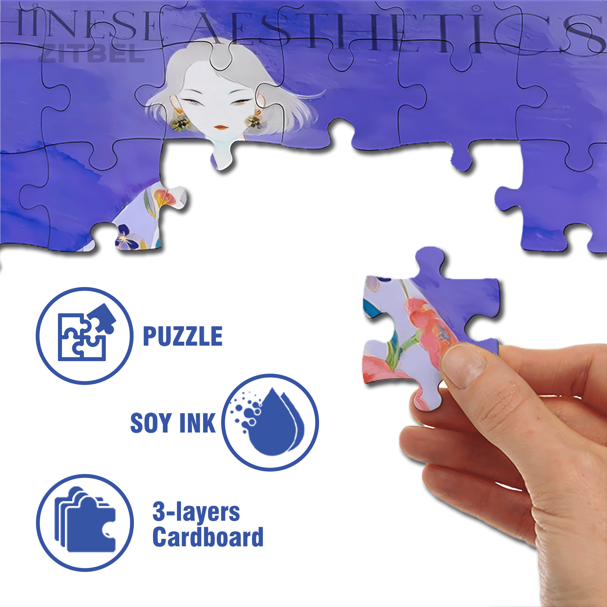 Cover Girl 2 500pcs/1000pcs Jigsaw Puzzle, Scratch-Resistant, Interactive Family Game & Brain-Boosting DIY Decor, Perfect for Halloween, Christmas & New Year Gifts, Family Puzzle Game