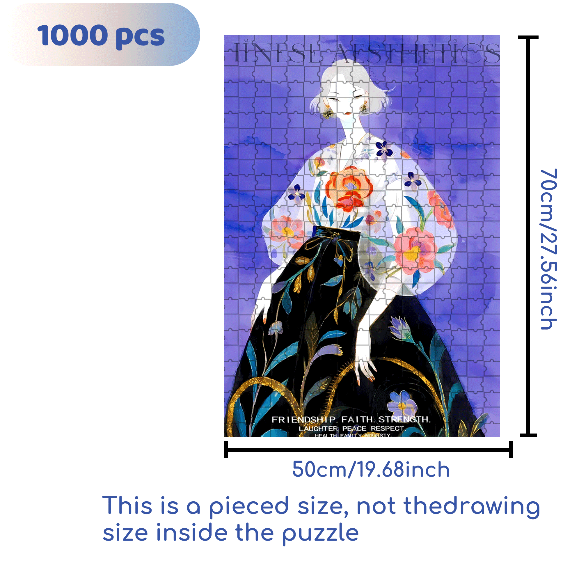 Cover Girl 2 500pcs/1000pcs Jigsaw Puzzle, Scratch-Resistant, Interactive Family Game & Brain-Boosting DIY Decor, Perfect for Halloween, Christmas & New Year Gifts, Family Puzzle Game