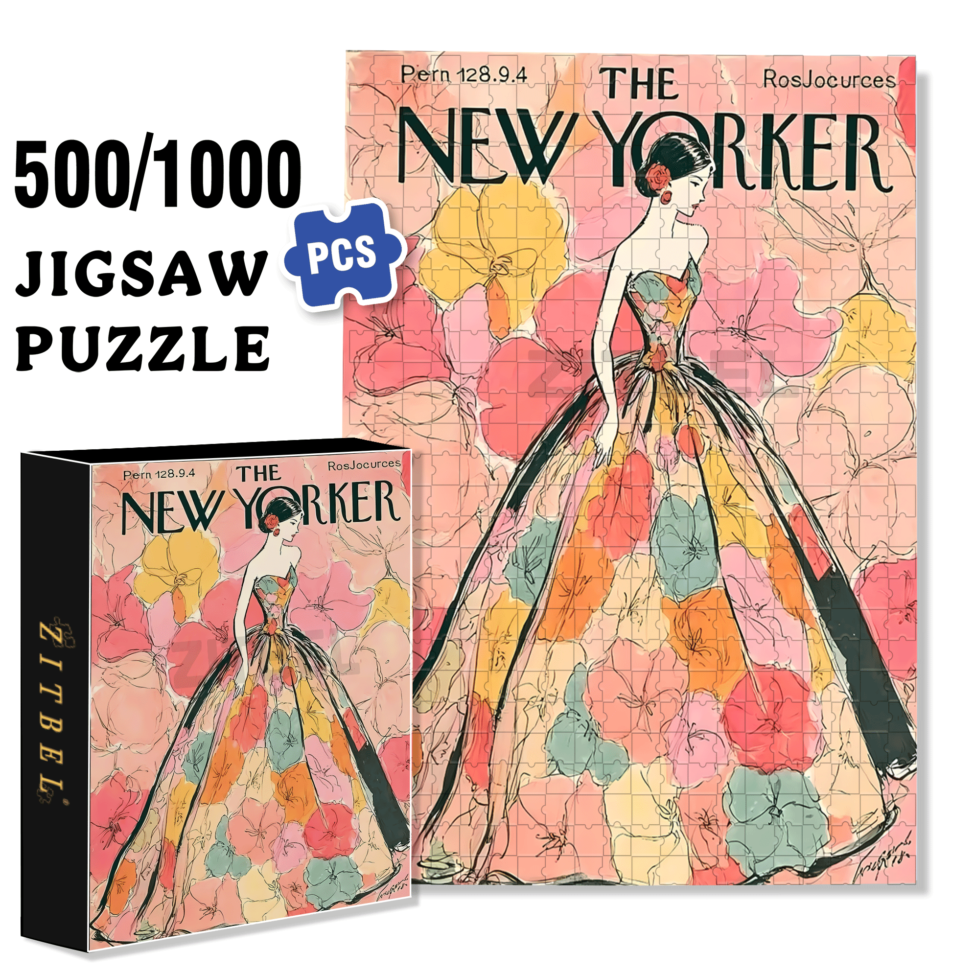 Cover Girl 3 500pcs/1000pcs Jigsaw Puzzle, Scratch-Resistant, Interactive Family Game & Brain-Boosting DIY Decor, Perfect for Halloween, Christmas & New Year Gifts, Family Puzzle Game
