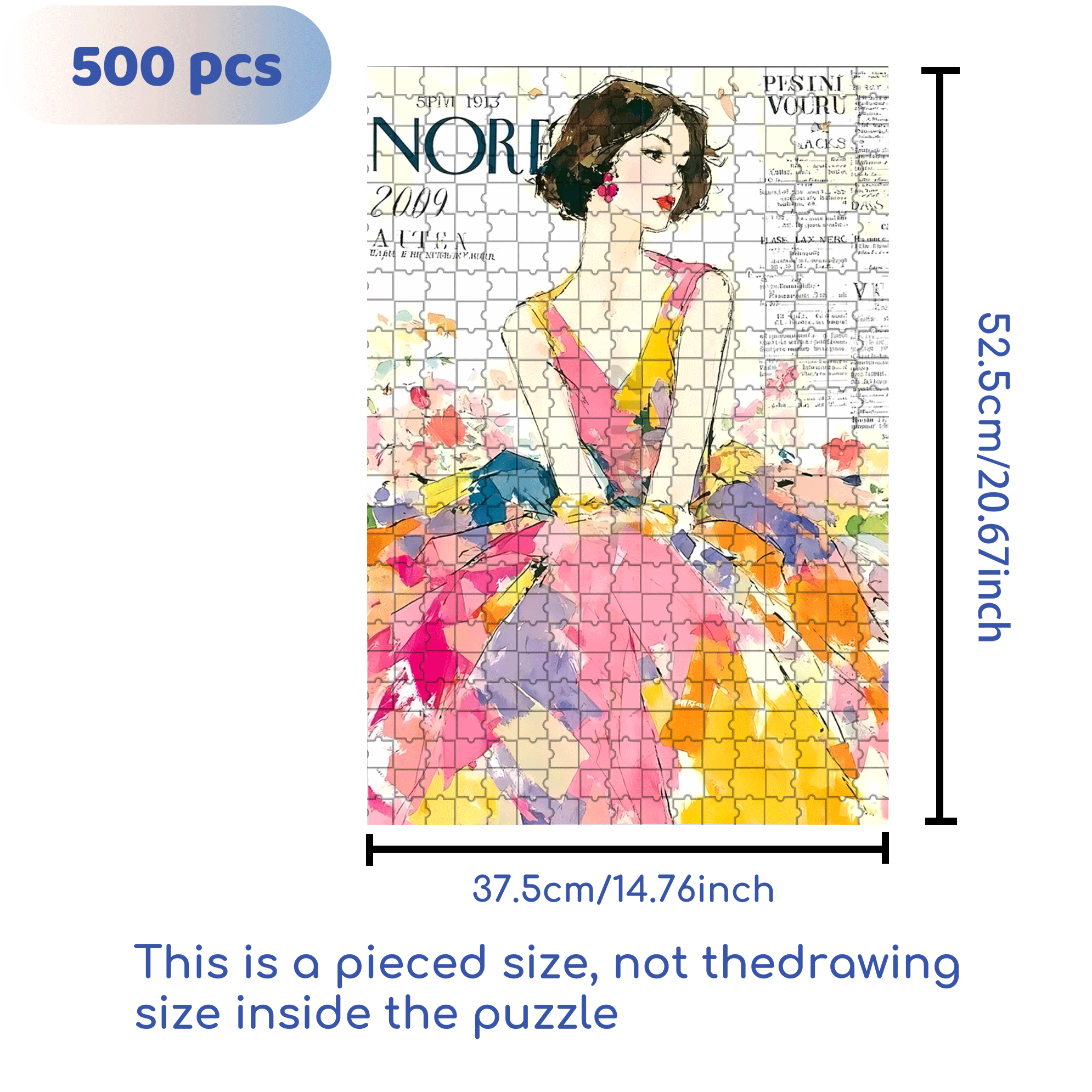Cover Girl 4 500pcs/1000pcs Jigsaw Puzzle, Scratch-Resistant, Interactive Family Game & Brain-Boosting DIY Decor, Perfect for Halloween, Christmas & New Year Gifts, Family Puzzle Game
