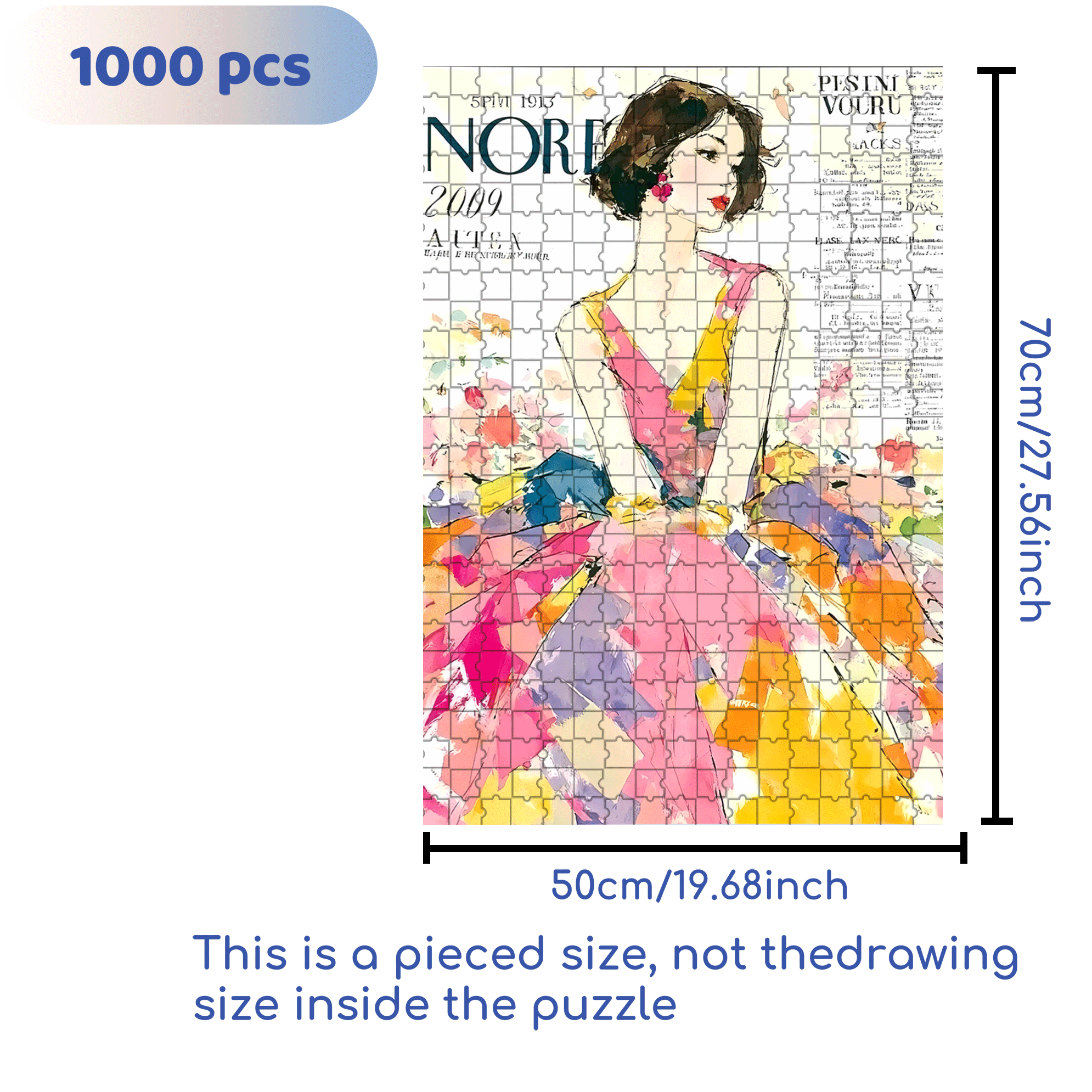 Cover Girl 4 500pcs/1000pcs Jigsaw Puzzle, Scratch-Resistant, Interactive Family Game & Brain-Boosting DIY Decor, Perfect for Halloween, Christmas & New Year Gifts, Family Puzzle Game
