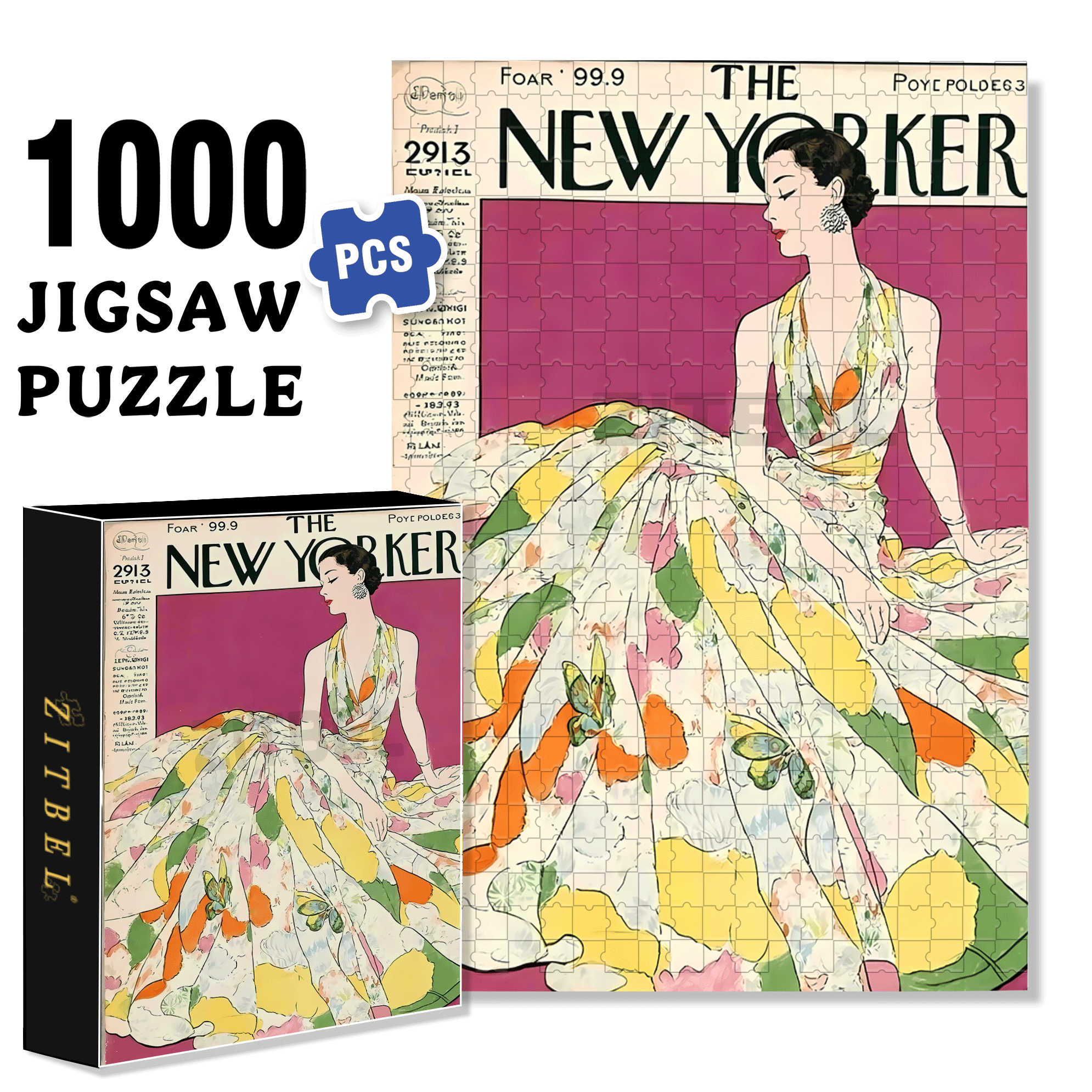 Cover Girl 5 500pcs/1000pcs Jigsaw Puzzle, Scratch-Resistant, Interactive Family Game & Brain-Boosting DIY Decor, Perfect for Halloween, Christmas & New Year Gifts, Family Puzzle Game