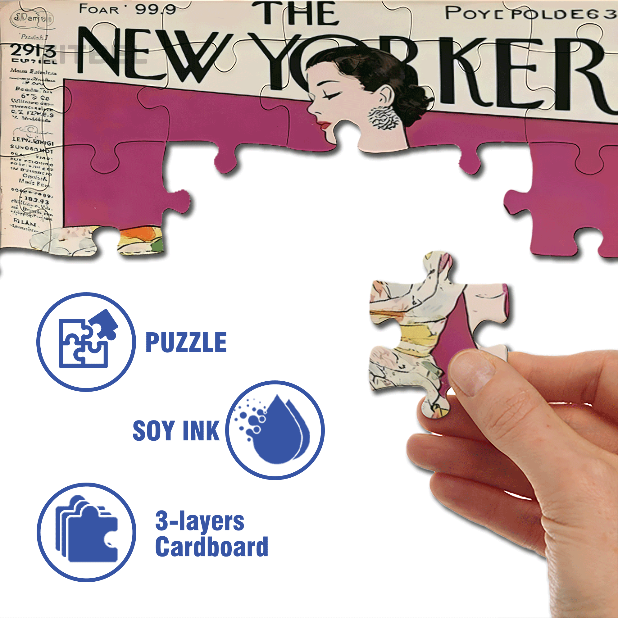 Cover Girl 5 500pcs/1000pcs Jigsaw Puzzle, Scratch-Resistant, Interactive Family Game & Brain-Boosting DIY Decor, Perfect for Halloween, Christmas & New Year Gifts, Family Puzzle Game