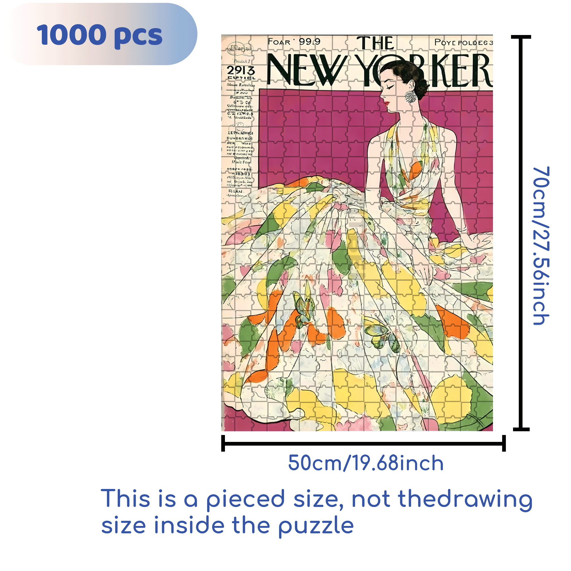 Cover Girl 5 500pcs/1000pcs Jigsaw Puzzle, Scratch-Resistant, Interactive Family Game & Brain-Boosting DIY Decor, Perfect for Halloween, Christmas & New Year Gifts, Family Puzzle Game