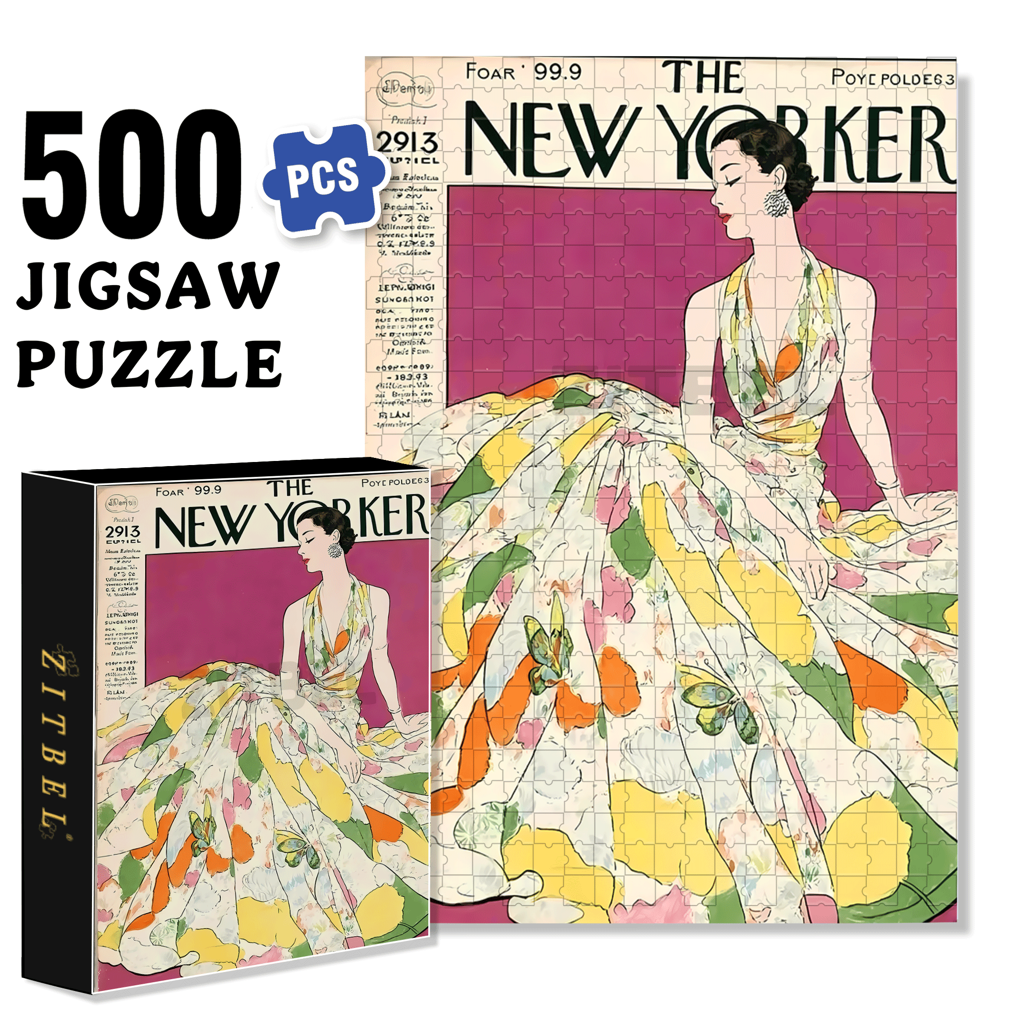 Cover Girl 5 500pcs/1000pcs Jigsaw Puzzle, Scratch-Resistant, Interactive Family Game & Brain-Boosting DIY Decor, Perfect for Halloween, Christmas & New Year Gifts, Family Puzzle Game