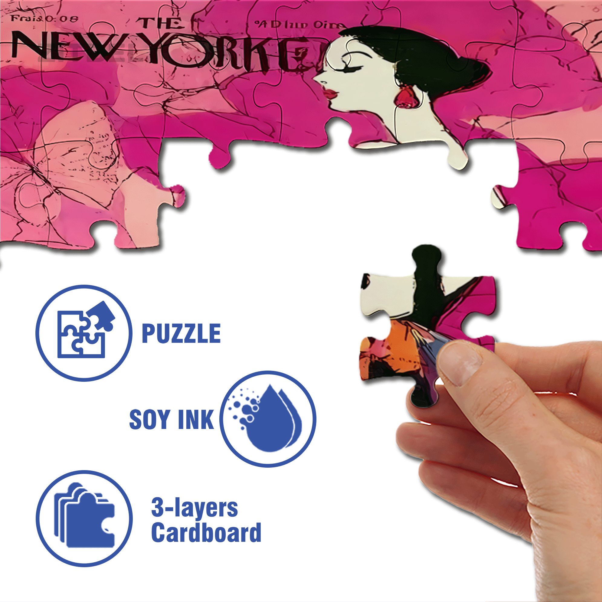 Cover Girl 6 500pcs/1000pcs Jigsaw Puzzle, Scratch-Resistant, Interactive Family Game & Brain-Boosting DIY Decor, Perfect for Halloween, Christmas & New Year Gifts, Family Puzzle Game