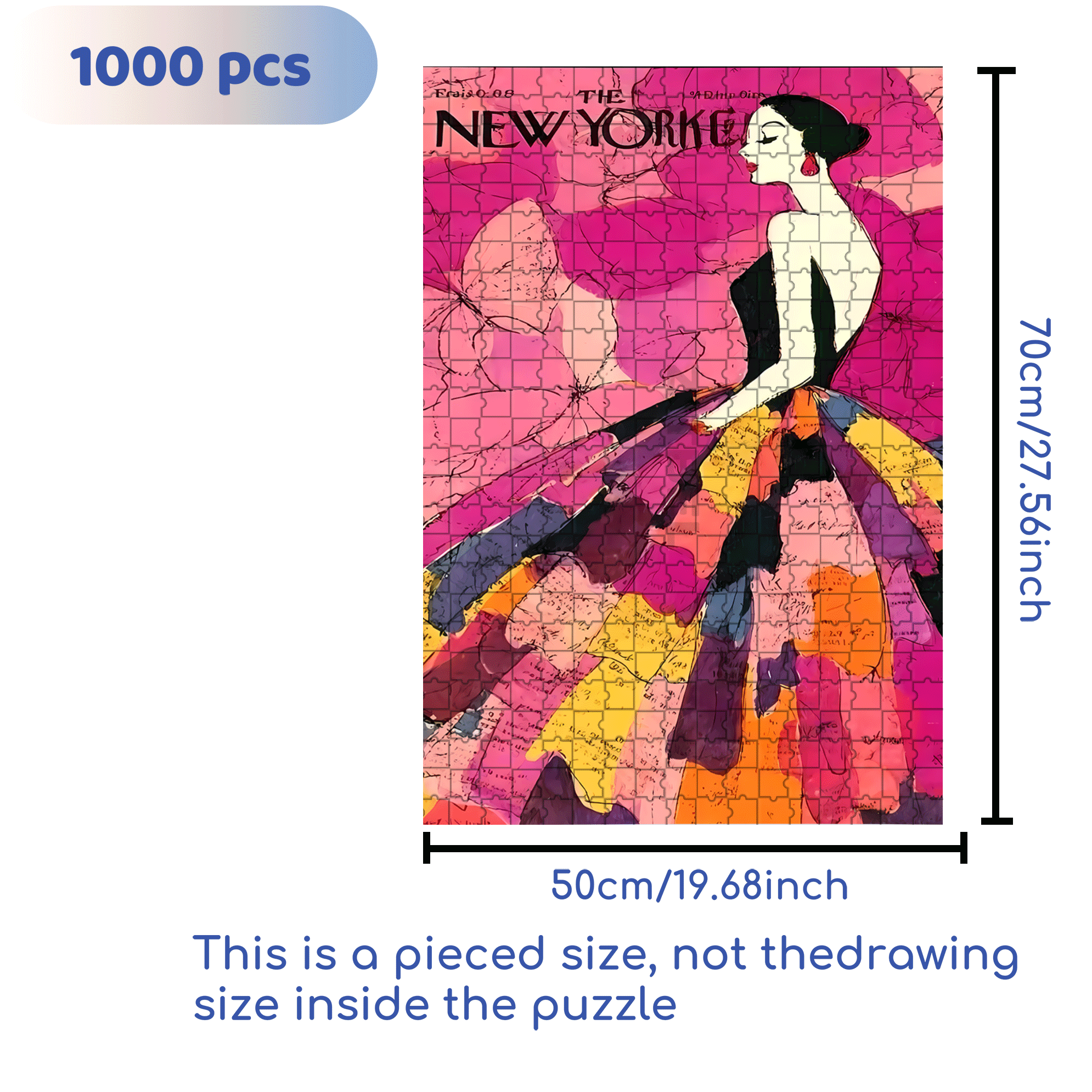 Cover Girl 6 500pcs/1000pcs Jigsaw Puzzle, Scratch-Resistant, Interactive Family Game & Brain-Boosting DIY Decor, Perfect for Halloween, Christmas & New Year Gifts, Family Puzzle Game