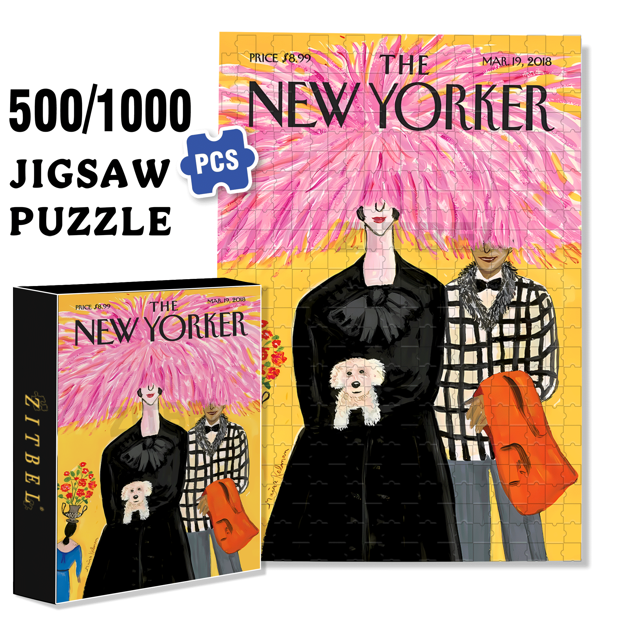 Exaggerated Hairstyle 500pcs/1000pcs Jigsaw Puzzle, Scratch-Resistant, Interactive Family Game & Brain-Boosting DIY Decor, Perfect for Halloween, Christmas & New Year Gifts, Family Puzzle Game