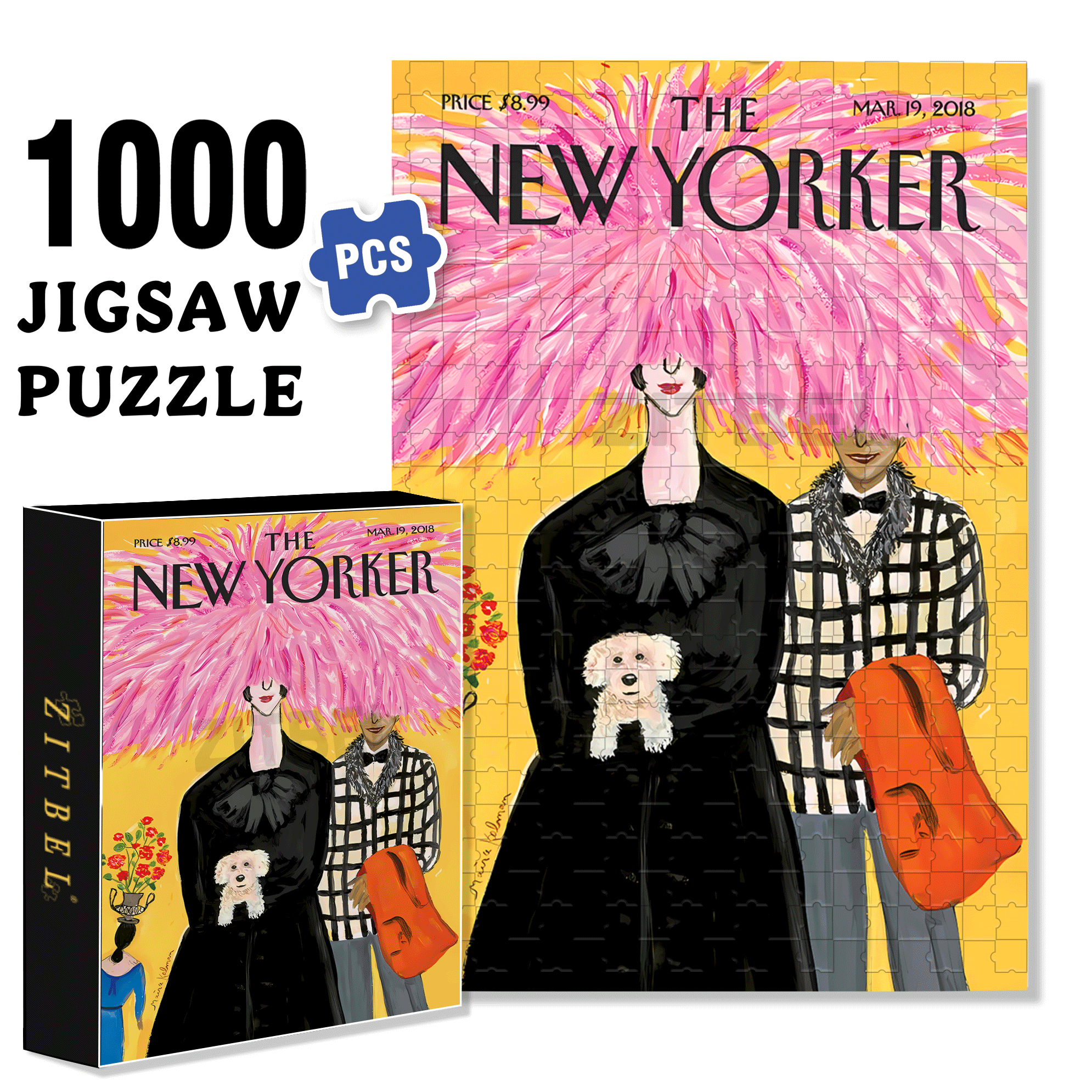 Exaggerated Hairstyle 500pcs/1000pcs Jigsaw Puzzle, Scratch-Resistant, Interactive Family Game & Brain-Boosting DIY Decor, Perfect for Halloween, Christmas & New Year Gifts, Family Puzzle Game
