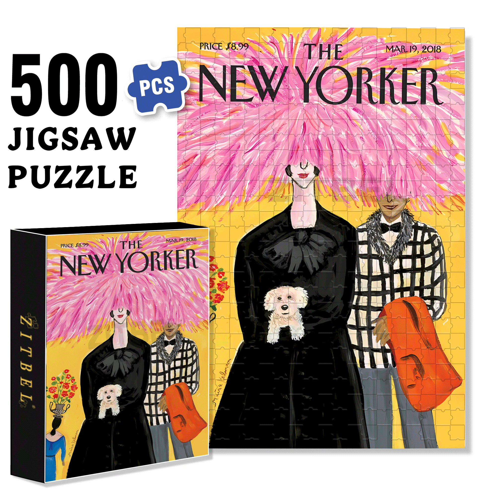 Exaggerated Hairstyle 500pcs/1000pcs Jigsaw Puzzle, Scratch-Resistant, Interactive Family Game & Brain-Boosting DIY Decor, Perfect for Halloween, Christmas & New Year Gifts, Family Puzzle Game