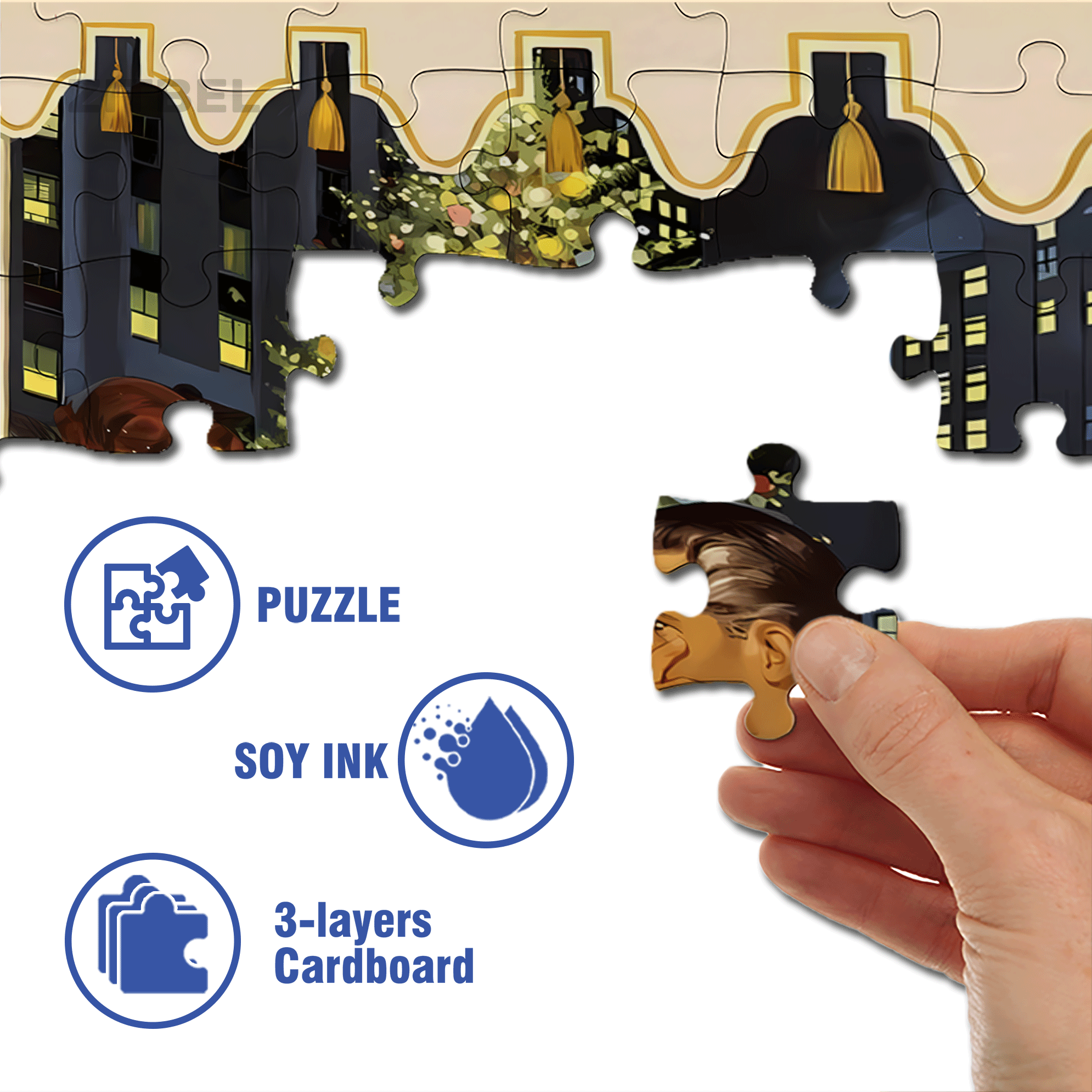 Eye Contact 500pcs/1000pcs Jigsaw Puzzle, Scratch-Resistant, Interactive Family Game & Brain-Boosting DIY Decor, Perfect for Halloween, Christmas & New Year Gifts, Family Puzzle Game