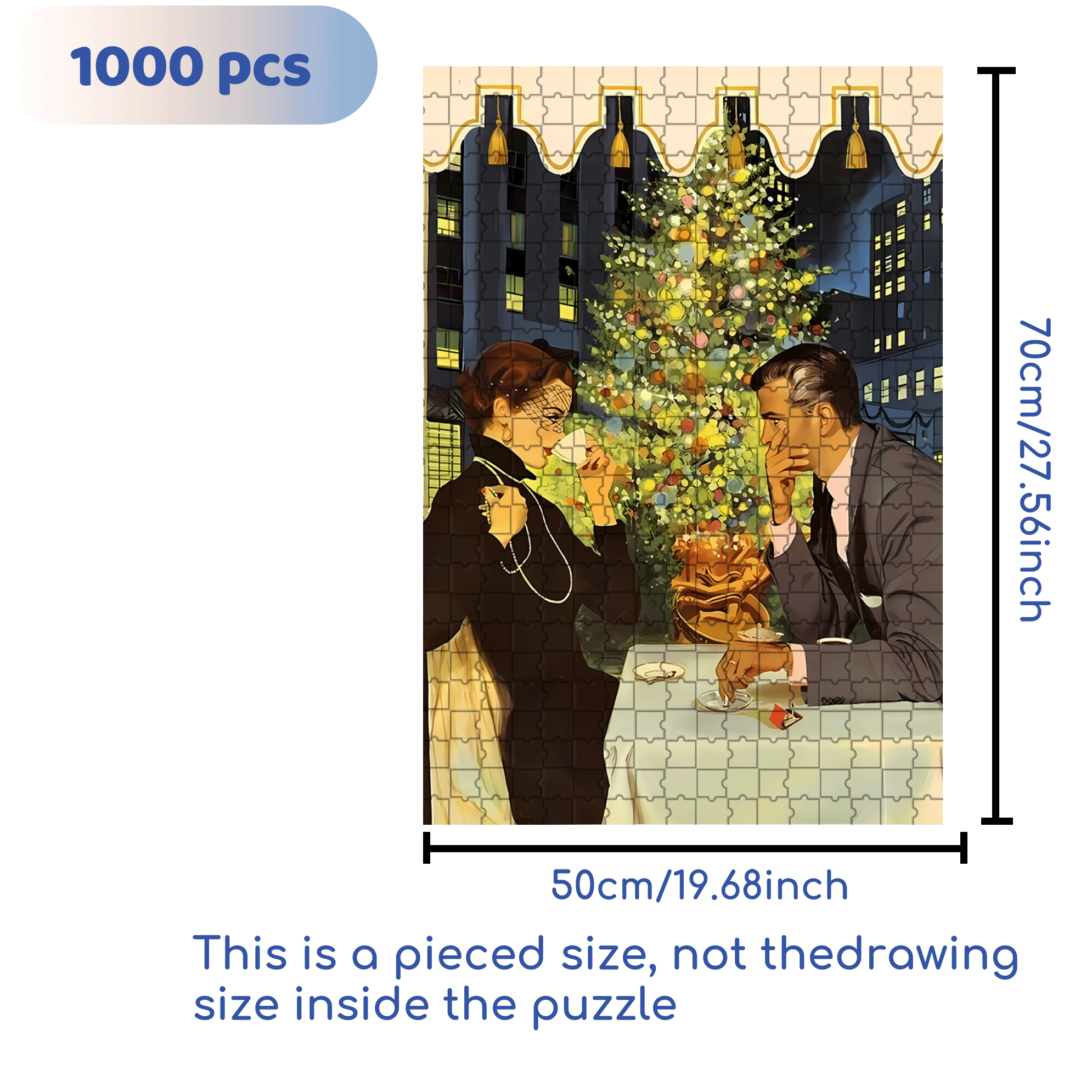 Eye Contact 500pcs/1000pcs Jigsaw Puzzle, Scratch-Resistant, Interactive Family Game & Brain-Boosting DIY Decor, Perfect for Halloween, Christmas & New Year Gifts, Family Puzzle Game