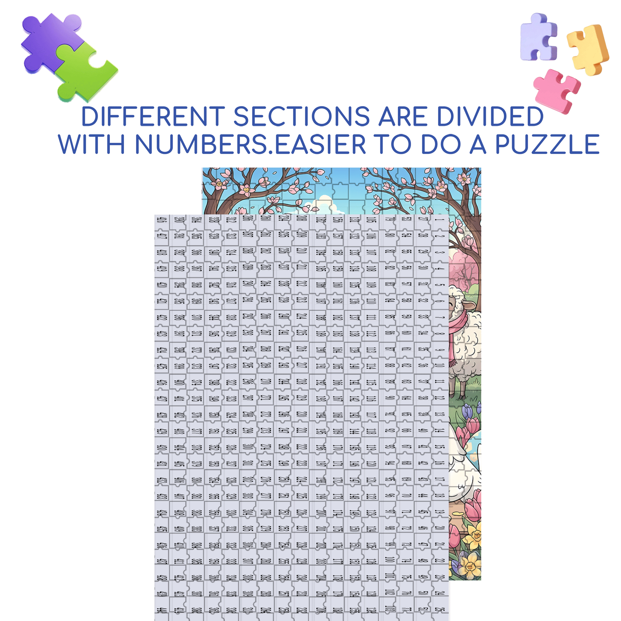 Farm Animals Celebrating Spring 500pcs/1000pcs Jigsaw Puzzle, Scratch-Resistant, Interactive Family Game & Brain-Boosting DIY Decor, Perfect for Halloween, Christmas & New Year Gifts, Family Puzzle Game