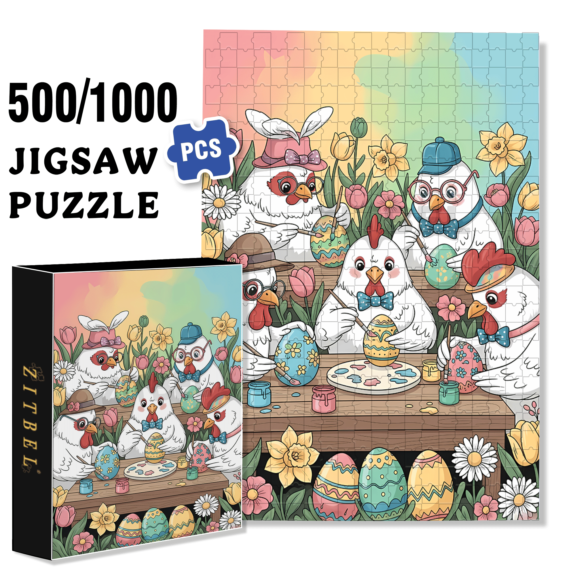 Farmhouse Spring Decor & DIY Vibes 500pcs/1000pcs Jigsaw Puzzle, Scratch-Resistant, Interactive Family Game & Brain-Boosting DIY Decor, Perfect for Halloween, Christmas & New Year Gifts, Family Puzzle Game