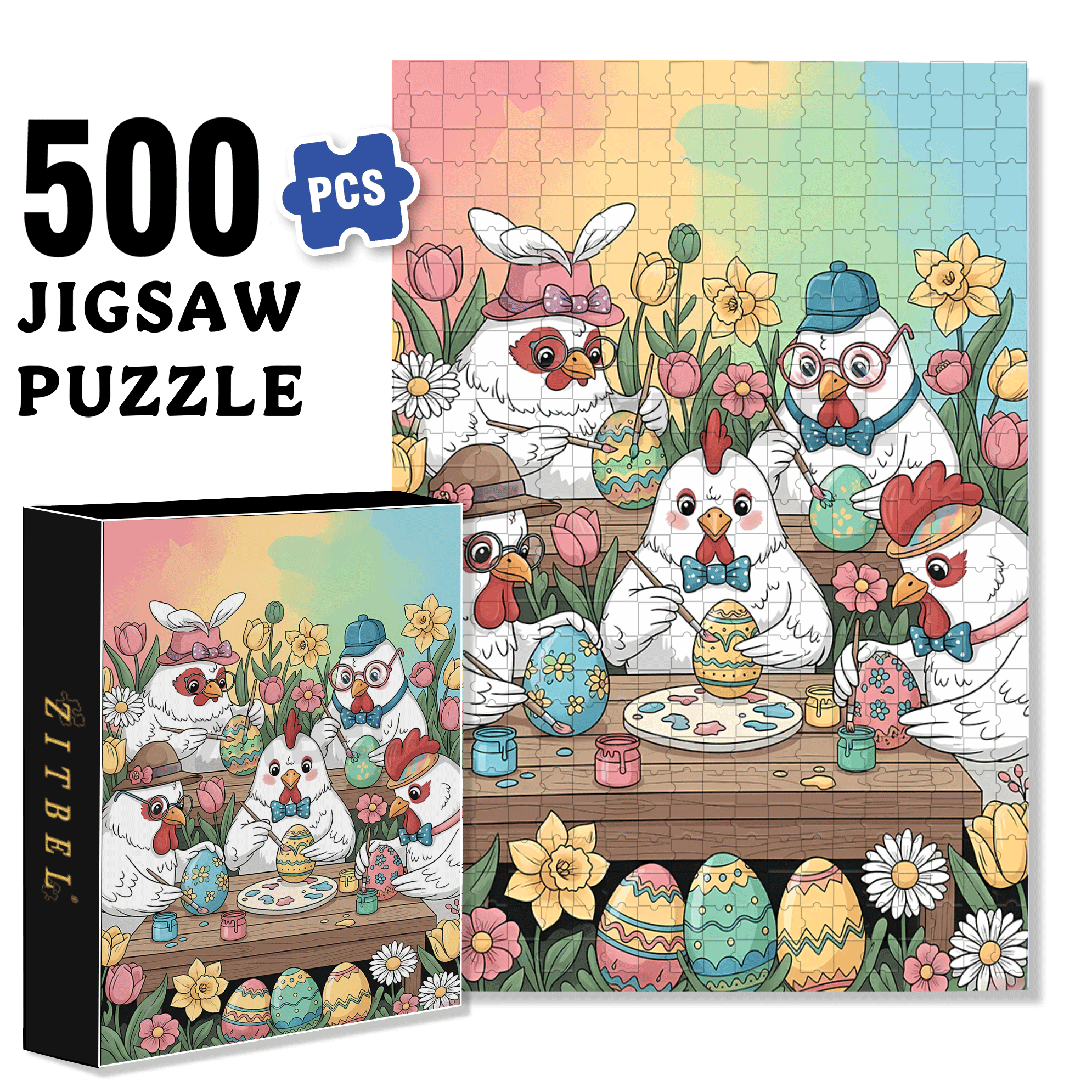 Farmhouse Spring Decor & DIY Vibes 500pcs/1000pcs Jigsaw Puzzle, Scratch-Resistant, Interactive Family Game & Brain-Boosting DIY Decor, Perfect for Halloween, Christmas & New Year Gifts, Family Puzzle Game