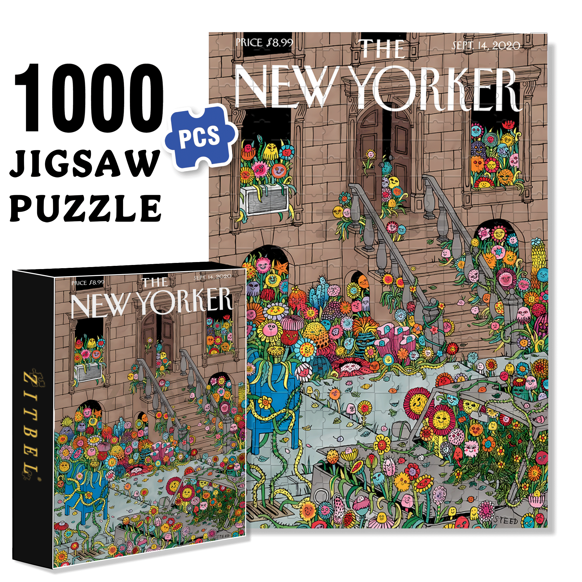 Flower World 500pcs/1000pcs Jigsaw Puzzle, Scratch-Resistant, Interactive Family Game & Brain-Boosting DIY Decor, Perfect for Halloween, Christmas & New Year Gifts, Family Puzzle Game