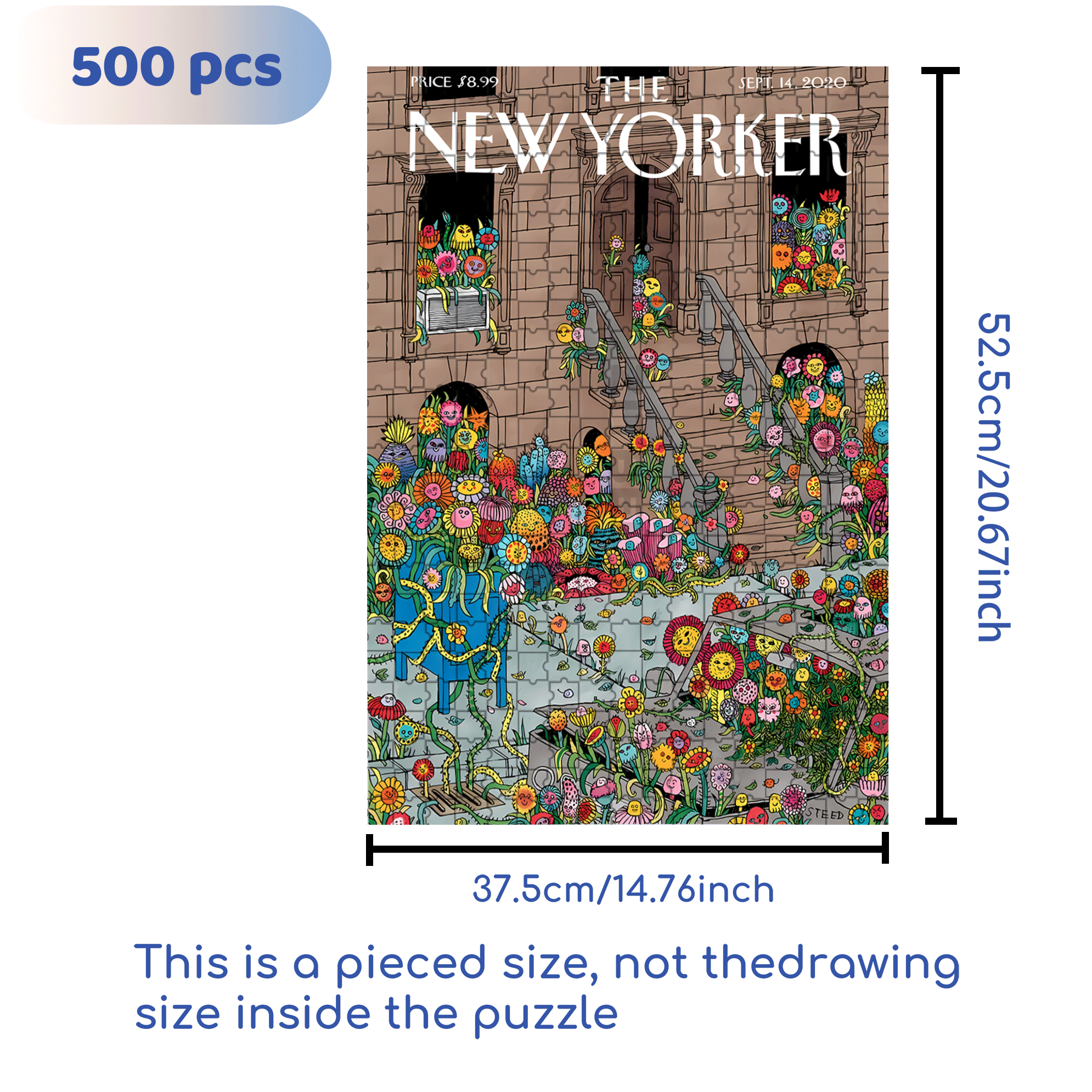Flower World 500pcs/1000pcs Jigsaw Puzzle, Scratch-Resistant, Interactive Family Game & Brain-Boosting DIY Decor, Perfect for Halloween, Christmas & New Year Gifts, Family Puzzle Game