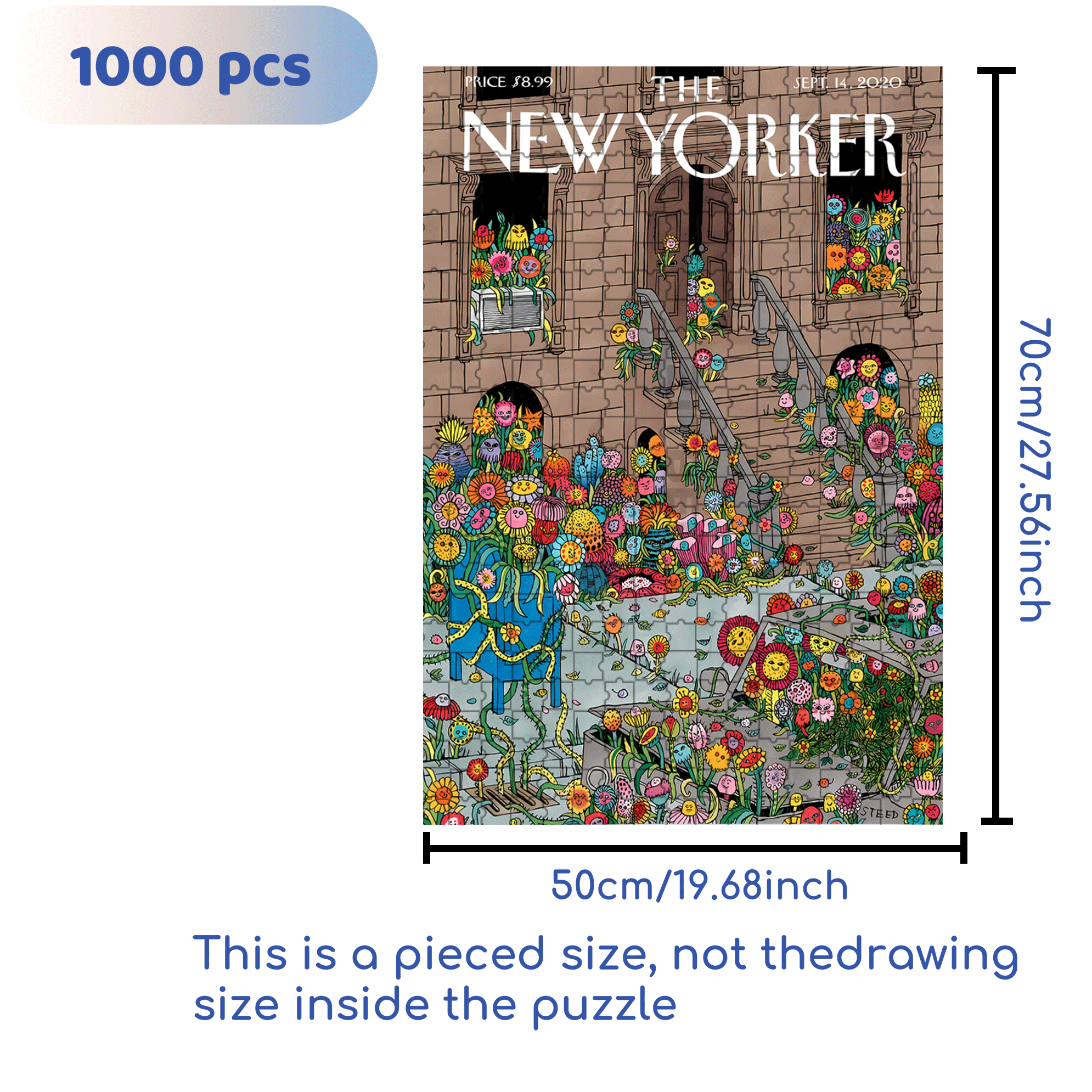 Flower World 500pcs/1000pcs Jigsaw Puzzle, Scratch-Resistant, Interactive Family Game & Brain-Boosting DIY Decor, Perfect for Halloween, Christmas & New Year Gifts, Family Puzzle Game