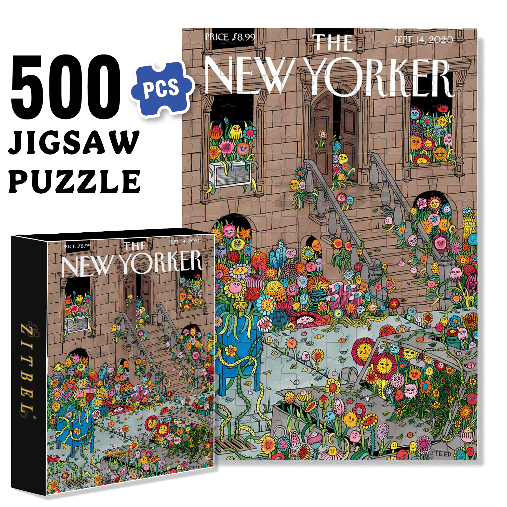 Flower World 500pcs/1000pcs Jigsaw Puzzle, Scratch-Resistant, Interactive Family Game & Brain-Boosting DIY Decor, Perfect for Halloween, Christmas & New Year Gifts, Family Puzzle Game
