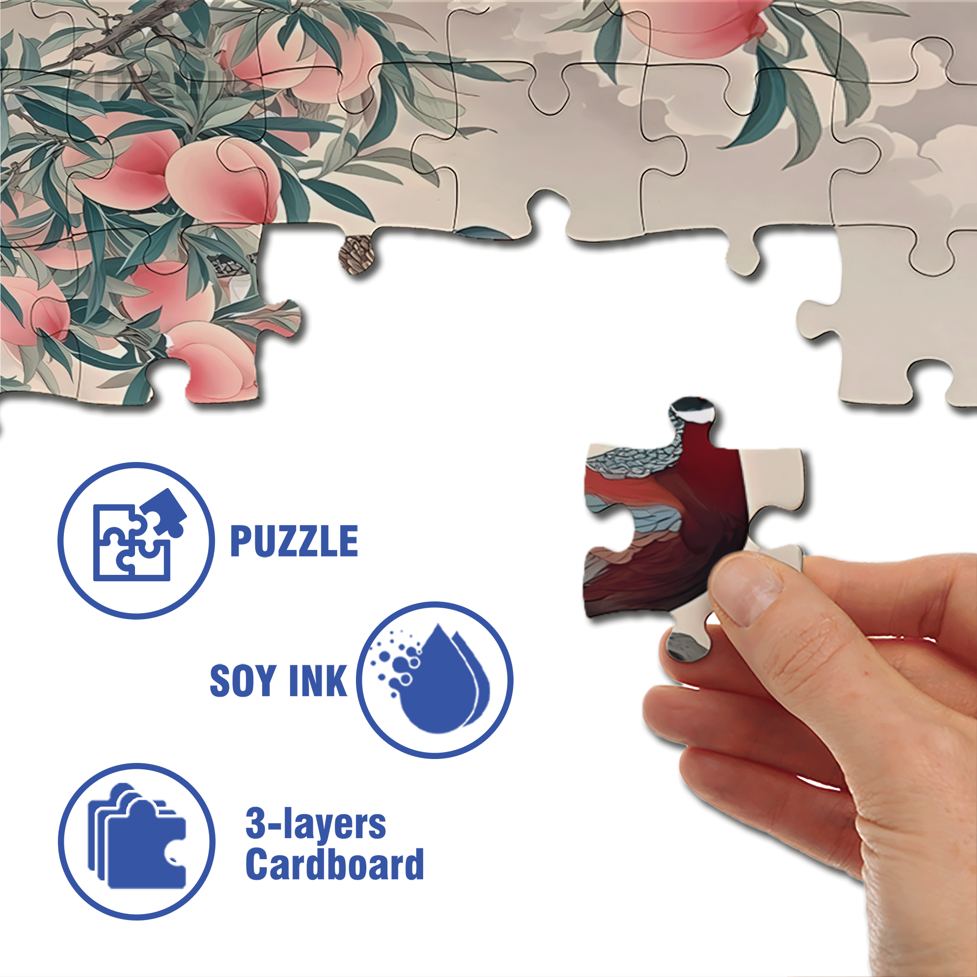 Flowers Bloom In Wealth And Prosperity 500pcs/1000pcs Jigsaw Puzzle, Scratch-Resistant, Interactive Family Game & Brain-Boosting DIY Decor, Perfect for Halloween, Christmas & New Year Gifts, Family Puzzle Game
