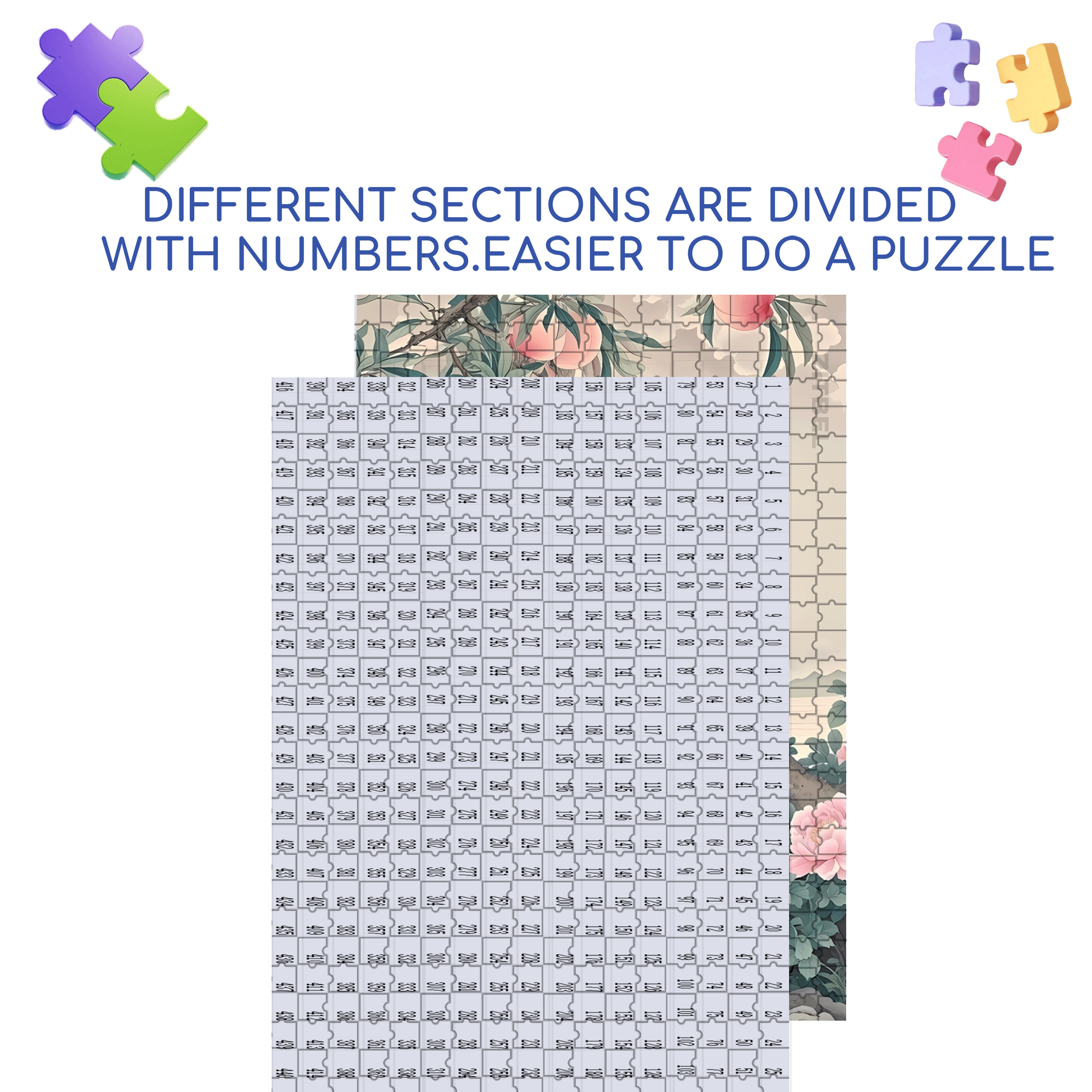 Flowers Bloom In Wealth And Prosperity 500pcs/1000pcs Jigsaw Puzzle, Scratch-Resistant, Interactive Family Game & Brain-Boosting DIY Decor, Perfect for Halloween, Christmas & New Year Gifts, Family Puzzle Game