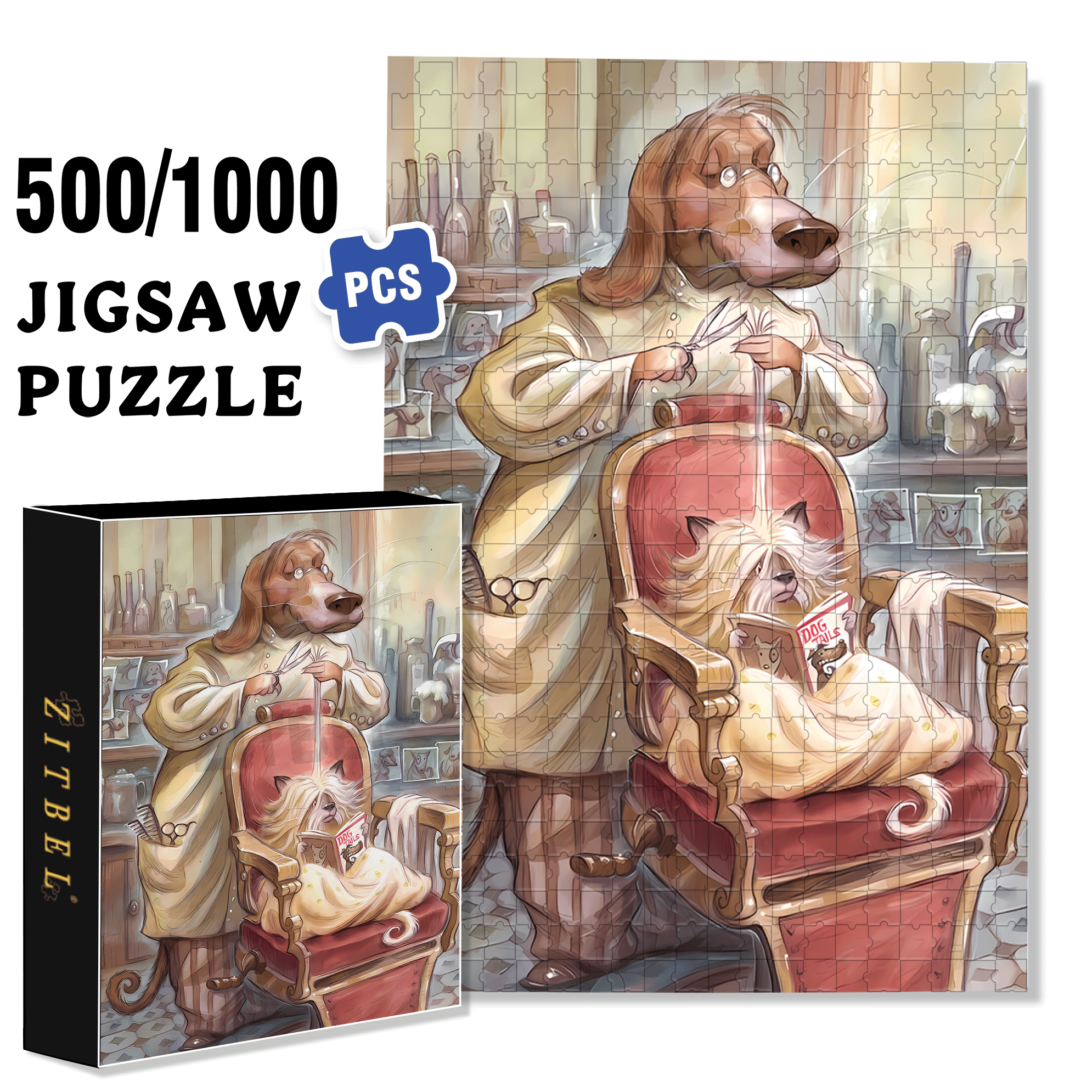 Hair Stylist 500pcs/1000pcs Jigsaw Puzzle, Scratch-Resistant, Interactive Family Game & Brain-Boosting DIY Decor, Perfect for Halloween, Christmas & New Year Gifts, Family Puzzle Game