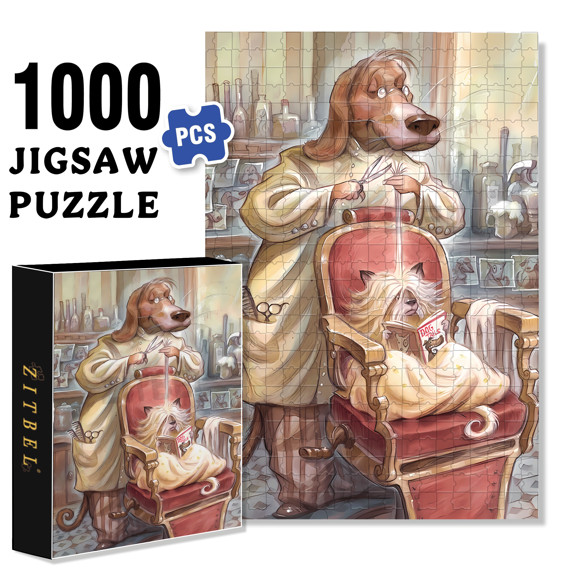Hair Stylist 500pcs/1000pcs Jigsaw Puzzle, Scratch-Resistant, Interactive Family Game & Brain-Boosting DIY Decor, Perfect for Halloween, Christmas & New Year Gifts, Family Puzzle Game