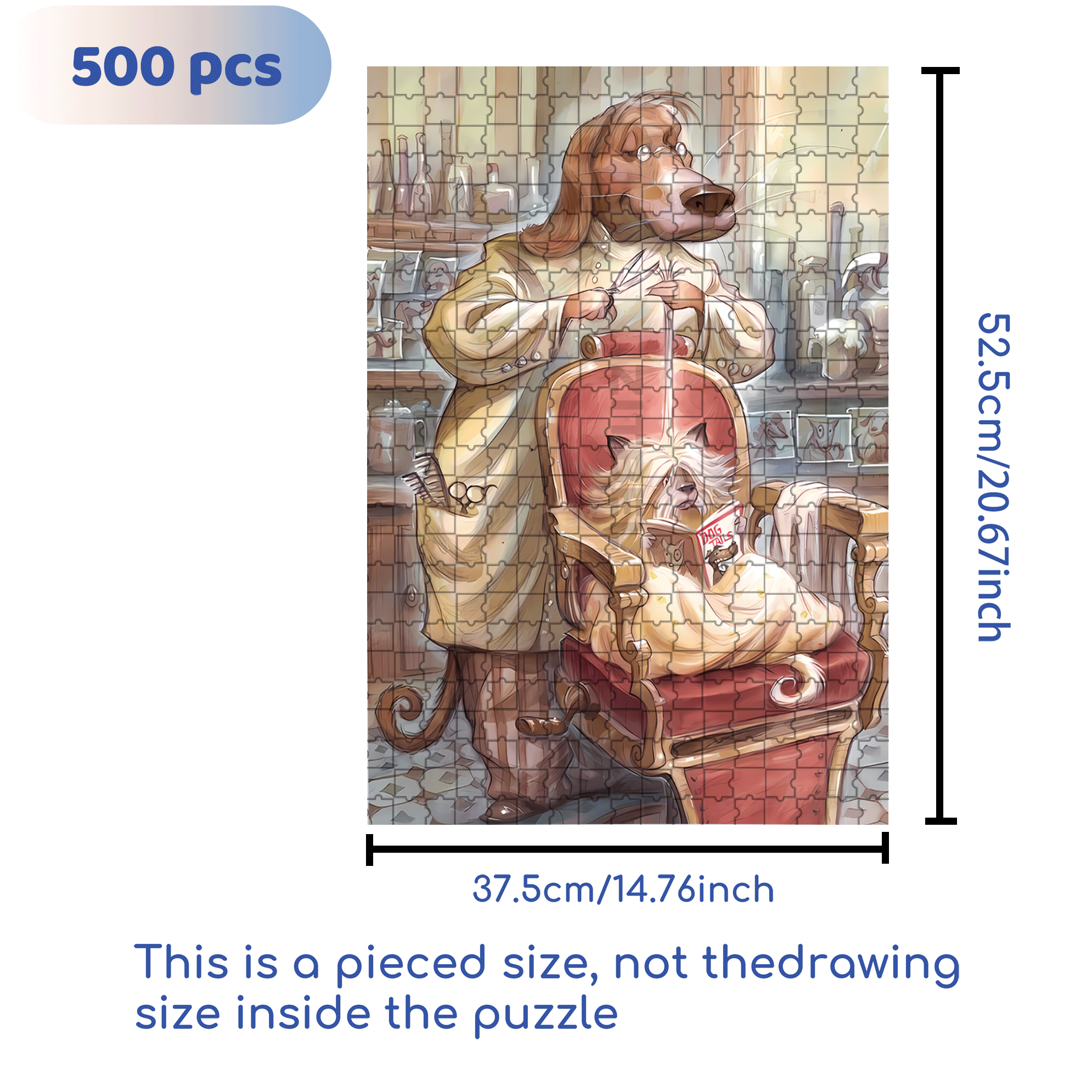Hair Stylist 500pcs/1000pcs Jigsaw Puzzle, Scratch-Resistant, Interactive Family Game & Brain-Boosting DIY Decor, Perfect for Halloween, Christmas & New Year Gifts, Family Puzzle Game