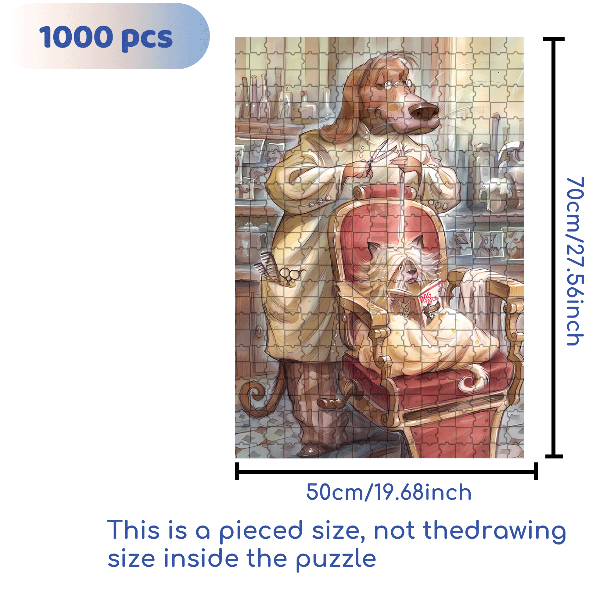 Hair Stylist 500pcs/1000pcs Jigsaw Puzzle, Scratch-Resistant, Interactive Family Game & Brain-Boosting DIY Decor, Perfect for Halloween, Christmas & New Year Gifts, Family Puzzle Game