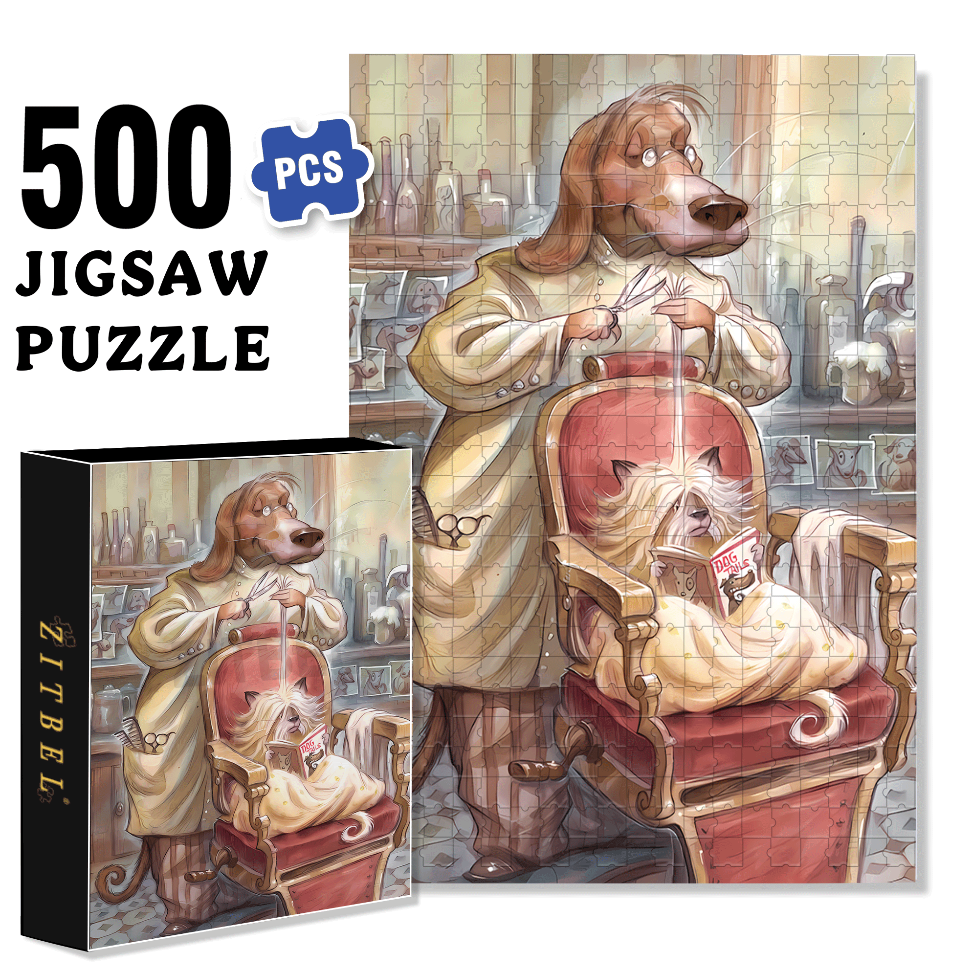 Hair Stylist 500pcs/1000pcs Jigsaw Puzzle, Scratch-Resistant, Interactive Family Game & Brain-Boosting DIY Decor, Perfect for Halloween, Christmas & New Year Gifts, Family Puzzle Game