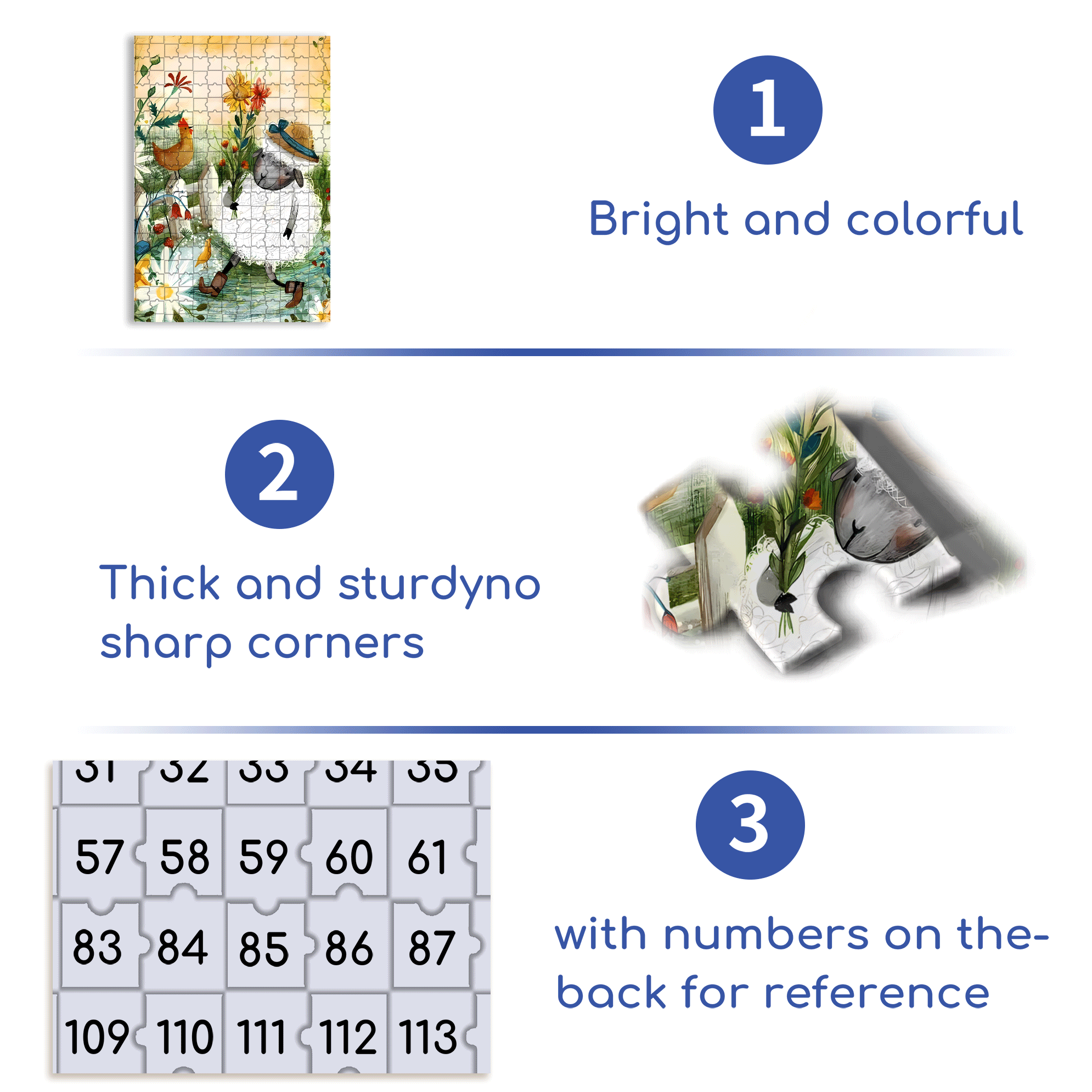 Little Sheep 500pcs/1000pcs Jigsaw Puzzle, Scratch-Resistant, Interactive Family Game & Brain-Boosting DIY Decor, Perfect for Halloween, Christmas & New Year Gifts, Family Puzzle Game