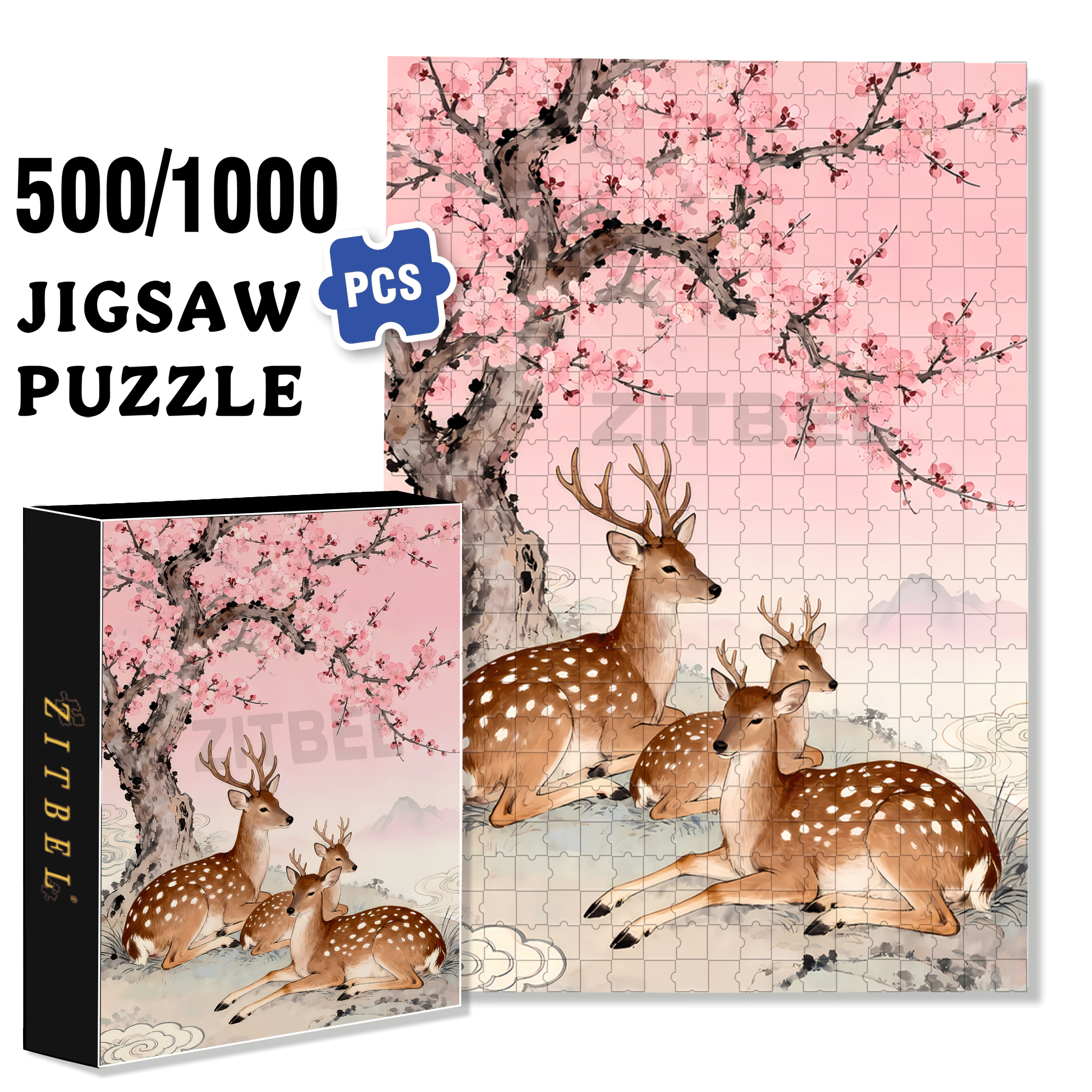Mascot 500pcs/1000pcs Jigsaw Puzzle, Scratch-Resistant, Interactive Family Game & Brain-Boosting DIY Decor, Perfect for Halloween, Christmas & New Year Gifts, Family Puzzle Game