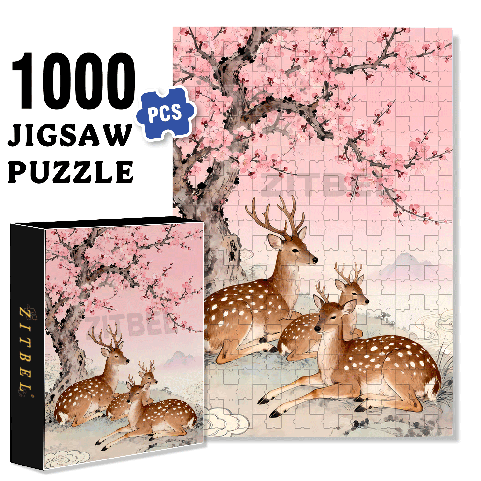 Mascot 500pcs/1000pcs Jigsaw Puzzle, Scratch-Resistant, Interactive Family Game & Brain-Boosting DIY Decor, Perfect for Halloween, Christmas & New Year Gifts, Family Puzzle Game