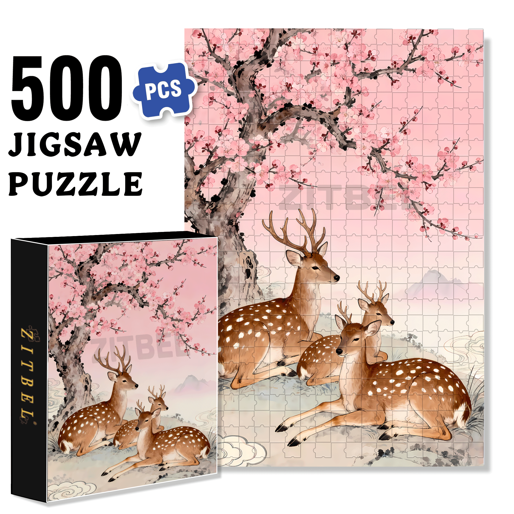 Mascot 500pcs/1000pcs Jigsaw Puzzle, Scratch-Resistant, Interactive Family Game & Brain-Boosting DIY Decor, Perfect for Halloween, Christmas & New Year Gifts, Family Puzzle Game
