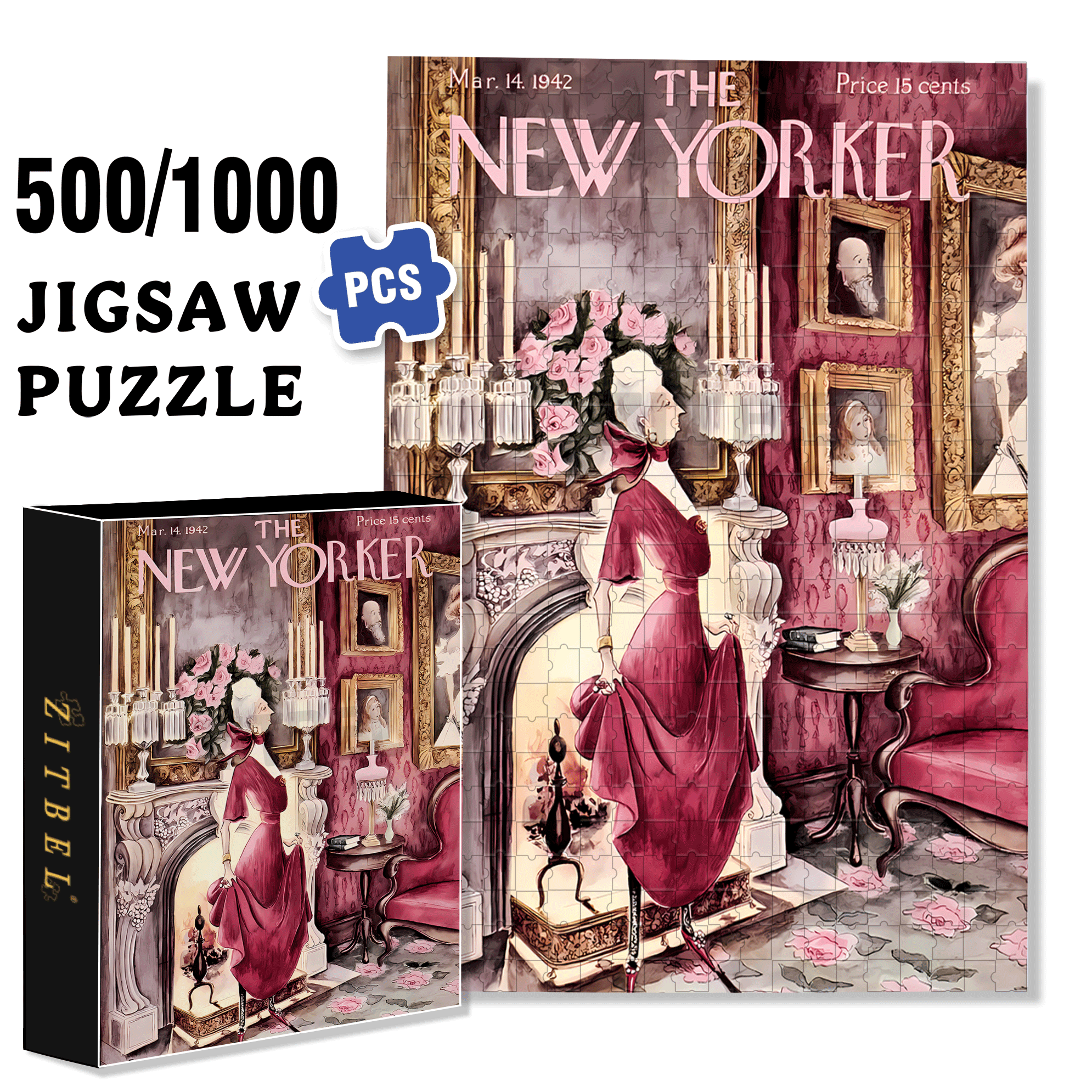 Mrs. Paxton 500pcs/1000pcs Jigsaw Puzzle, Scratch-Resistant, Interactive Family Game & Brain-Boosting DIY Decor, Perfect for Halloween, Christmas & New Year Gifts, Family Puzzle Game