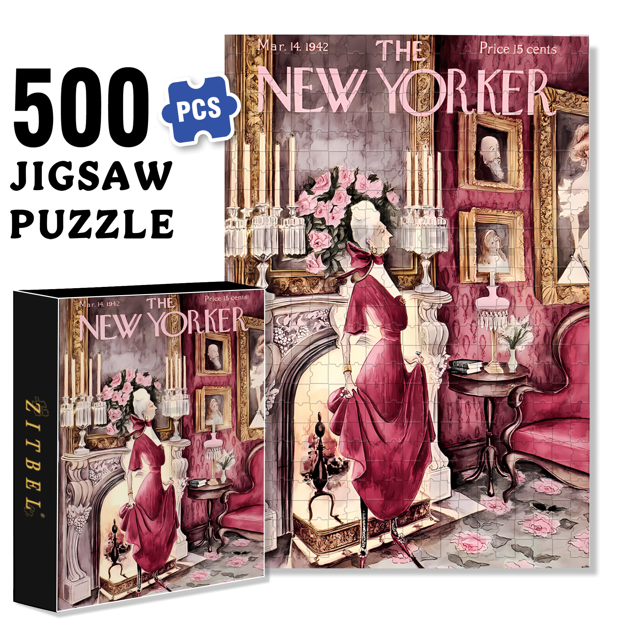 Mrs. Paxton 500pcs/1000pcs Jigsaw Puzzle, Scratch-Resistant, Interactive Family Game & Brain-Boosting DIY Decor, Perfect for Halloween, Christmas & New Year Gifts, Family Puzzle Game