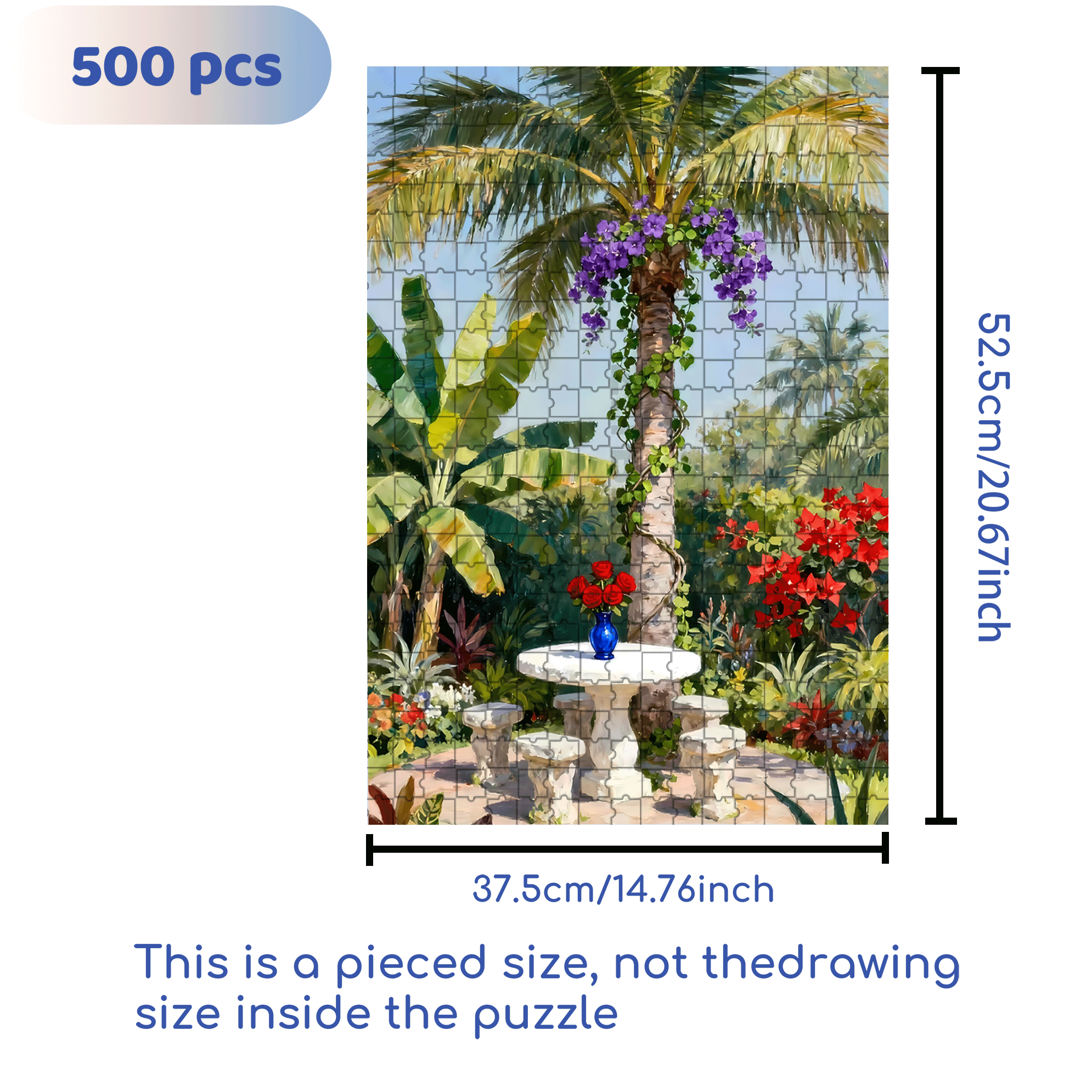 Ophelia Garden 500pcs/1000pcs Jigsaw Puzzle, Scratch-Resistant, Interactive Family Game & Brain-Boosting DIY Decor, Perfect for Halloween, Christmas & New Year Gifts, Family Puzzle Game