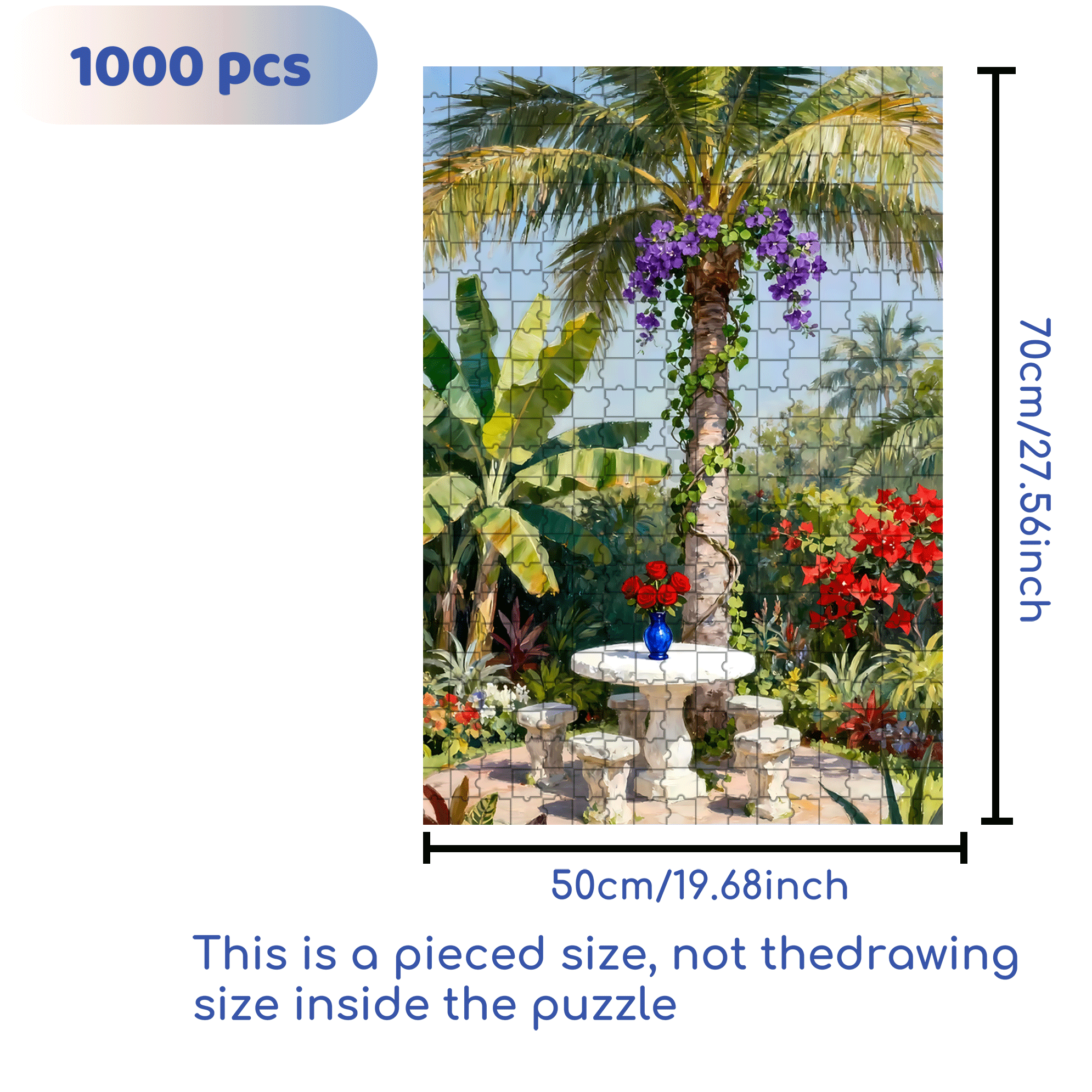 Ophelia Garden 500pcs/1000pcs Jigsaw Puzzle, Scratch-Resistant, Interactive Family Game & Brain-Boosting DIY Decor, Perfect for Halloween, Christmas & New Year Gifts, Family Puzzle Game