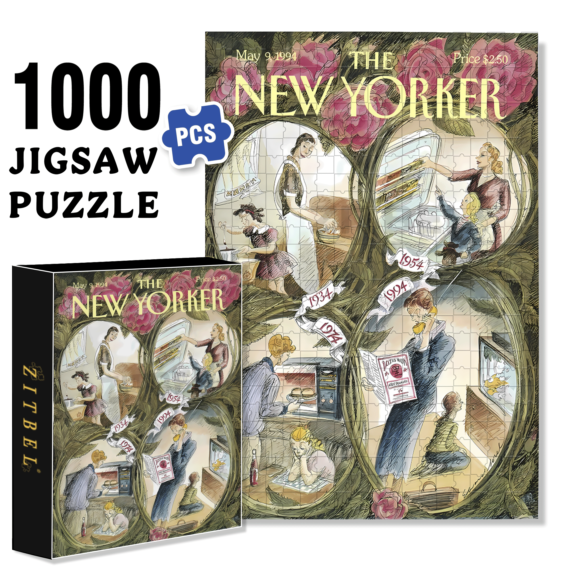 Over 60 Years 500pcs/1000pcs Jigsaw Puzzle, Scratch-Resistant, Interactive Family Game & Brain-Boosting DIY Decor, Perfect for Halloween, Christmas & New Year Gifts, Family Puzzle Game