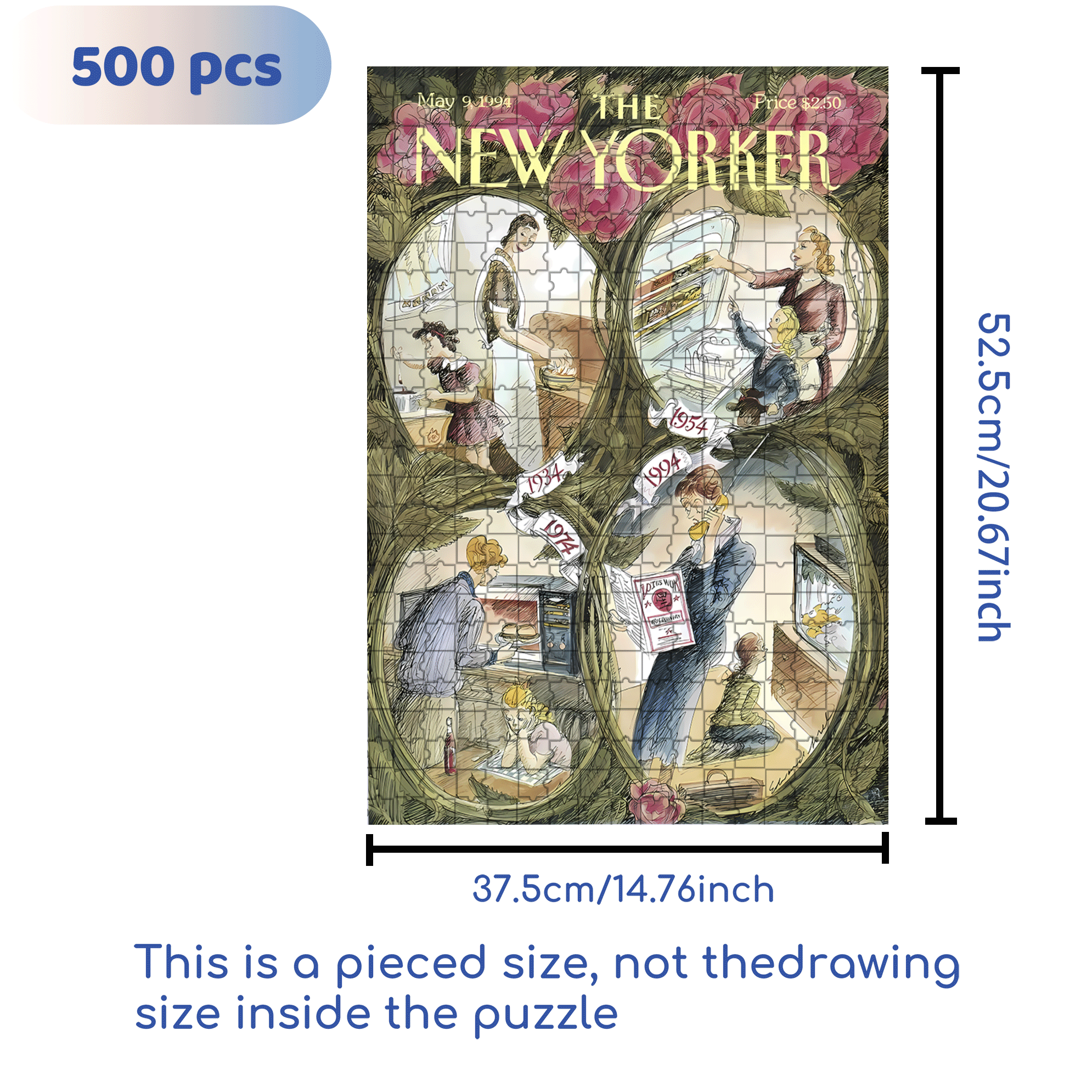 Over 60 Years 500pcs/1000pcs Jigsaw Puzzle, Scratch-Resistant, Interactive Family Game & Brain-Boosting DIY Decor, Perfect for Halloween, Christmas & New Year Gifts, Family Puzzle Game