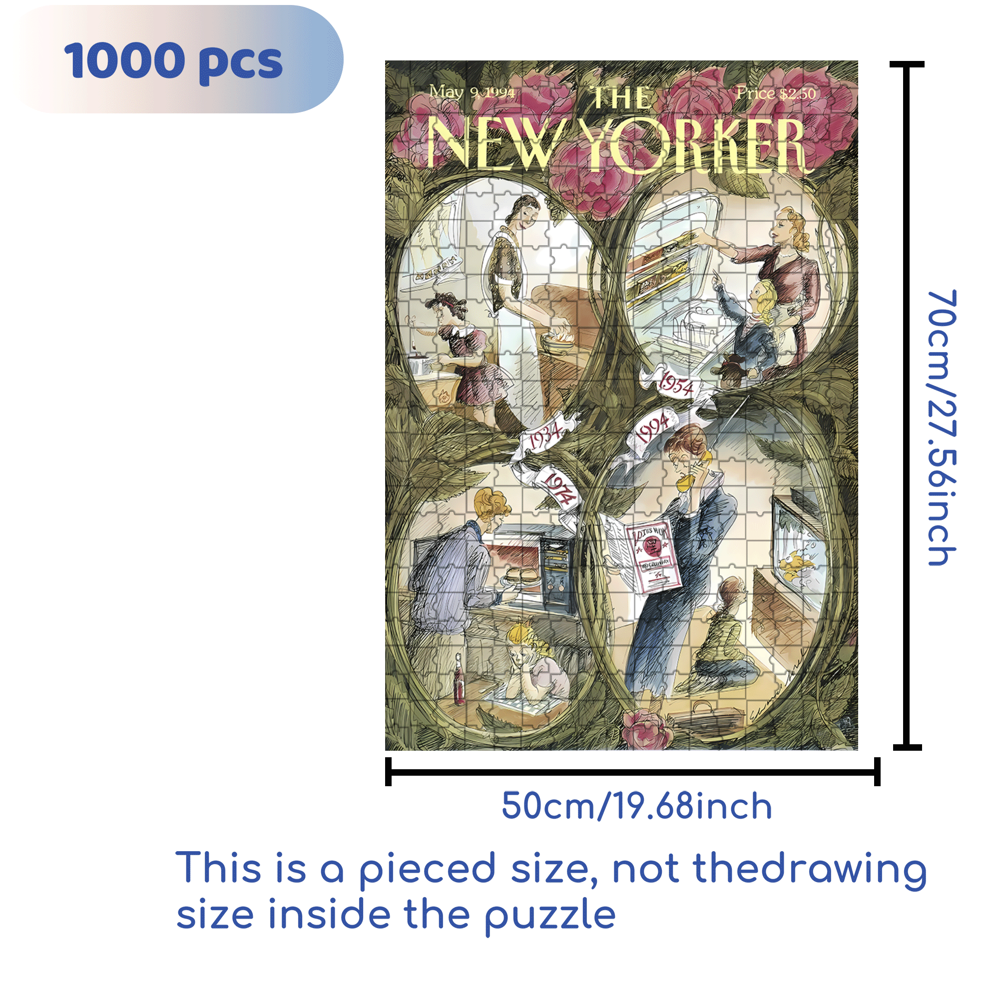 Over 60 Years 500pcs/1000pcs Jigsaw Puzzle, Scratch-Resistant, Interactive Family Game & Brain-Boosting DIY Decor, Perfect for Halloween, Christmas & New Year Gifts, Family Puzzle Game