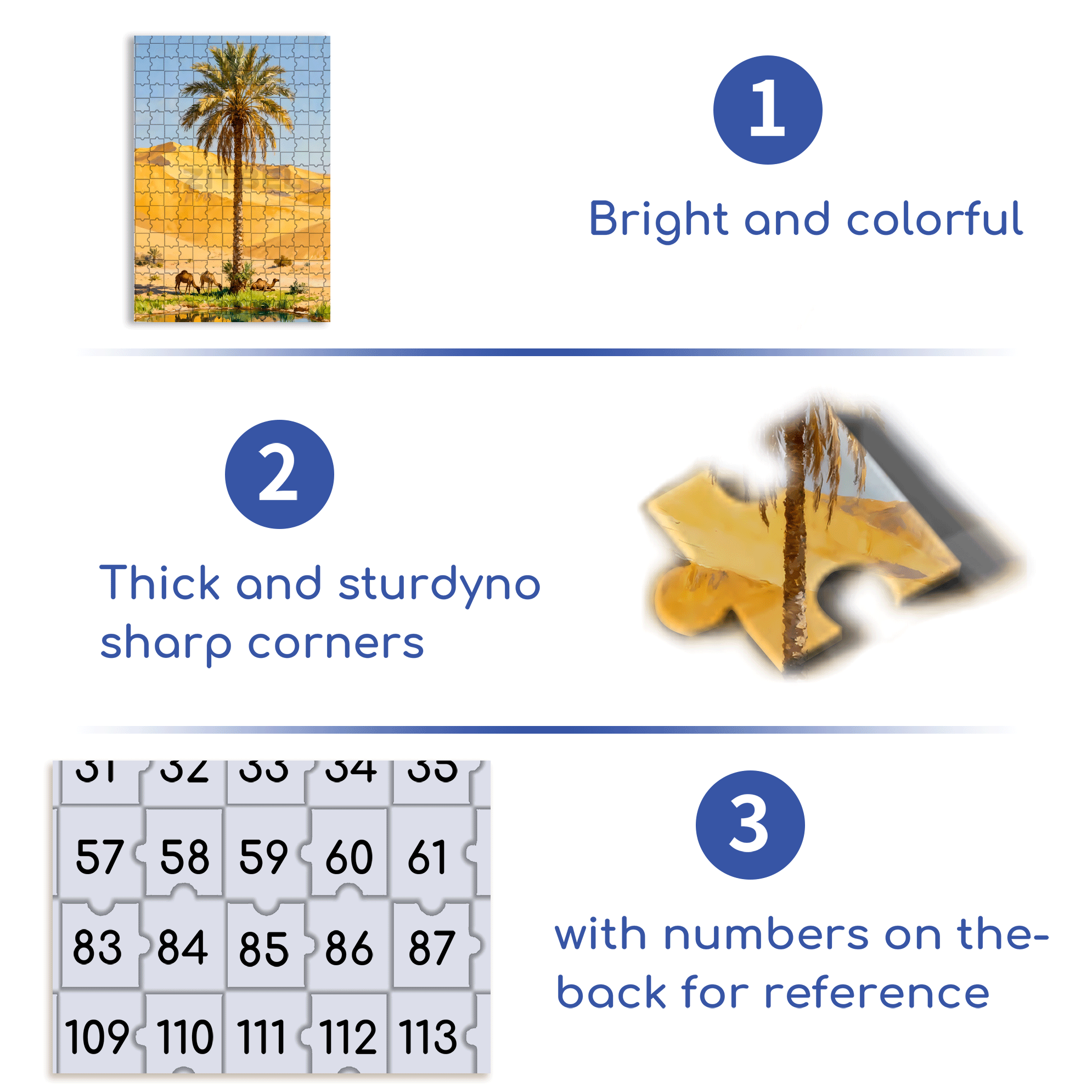 Palm Trees In The Desert 500pcs/1000pcs Jigsaw Puzzle, Scratch-Resistant, Interactive Family Game & Brain-Boosting DIY Decor, Perfect for Halloween, Christmas & New Year Gifts, Family Puzzle Game