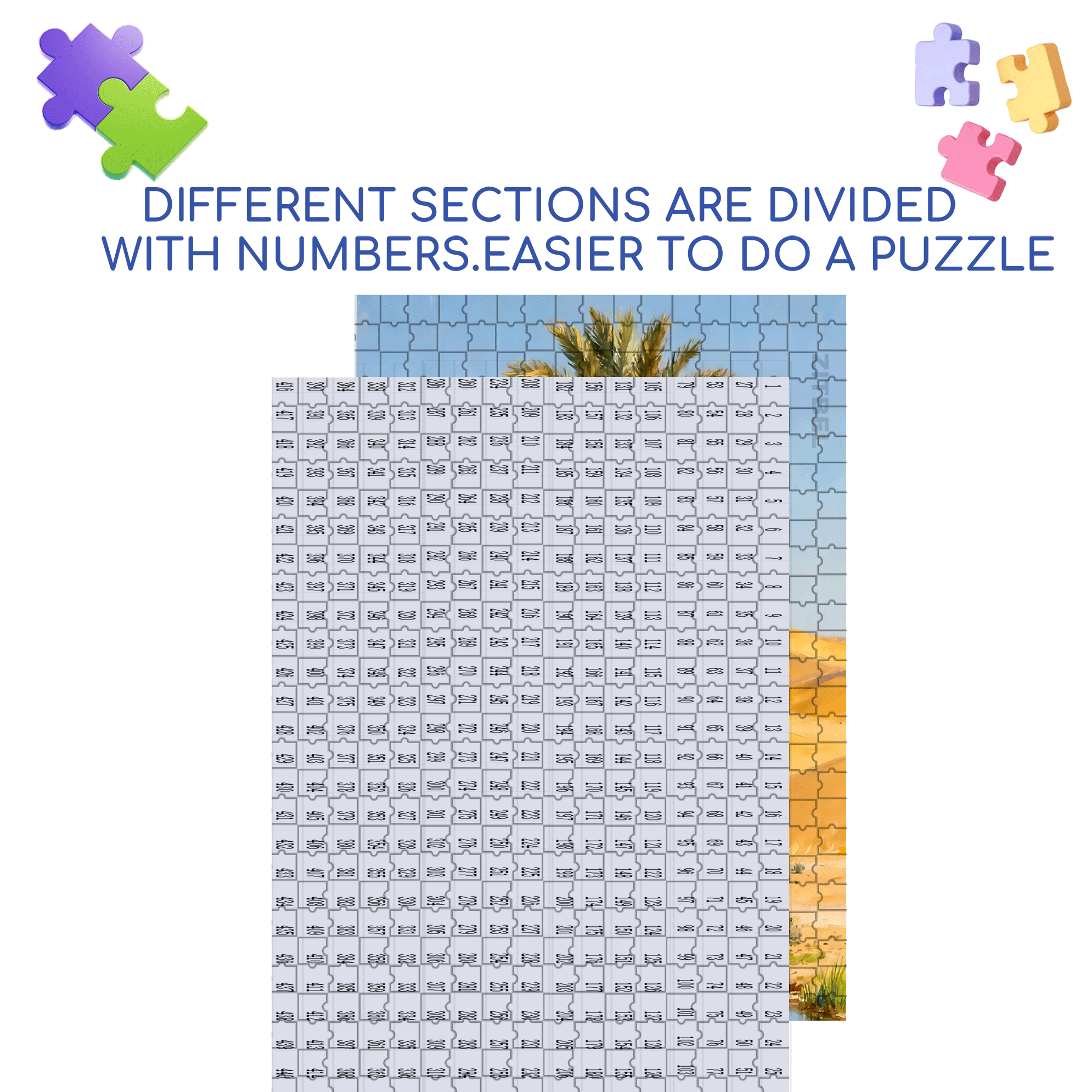 Palm Trees In The Desert 500pcs/1000pcs Jigsaw Puzzle, Scratch-Resistant, Interactive Family Game & Brain-Boosting DIY Decor, Perfect for Halloween, Christmas & New Year Gifts, Family Puzzle Game