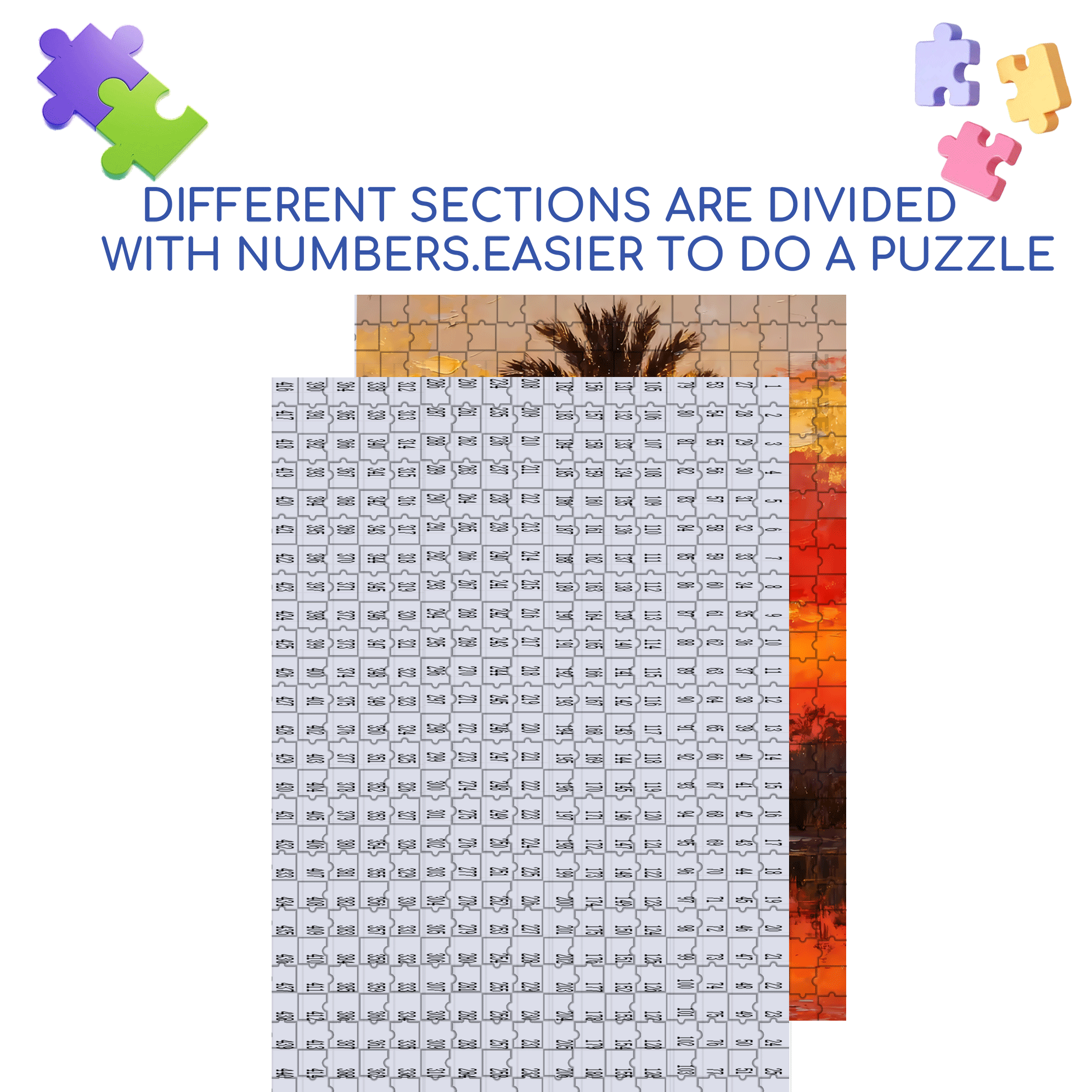 Palm Trees In The Setting Sun 500pcs/1000pcs Jigsaw Puzzle, Scratch-Resistant, Interactive Family Game & Brain-Boosting DIY Decor, Perfect for Halloween, Christmas & New Year Gifts, Family Puzzle Game
