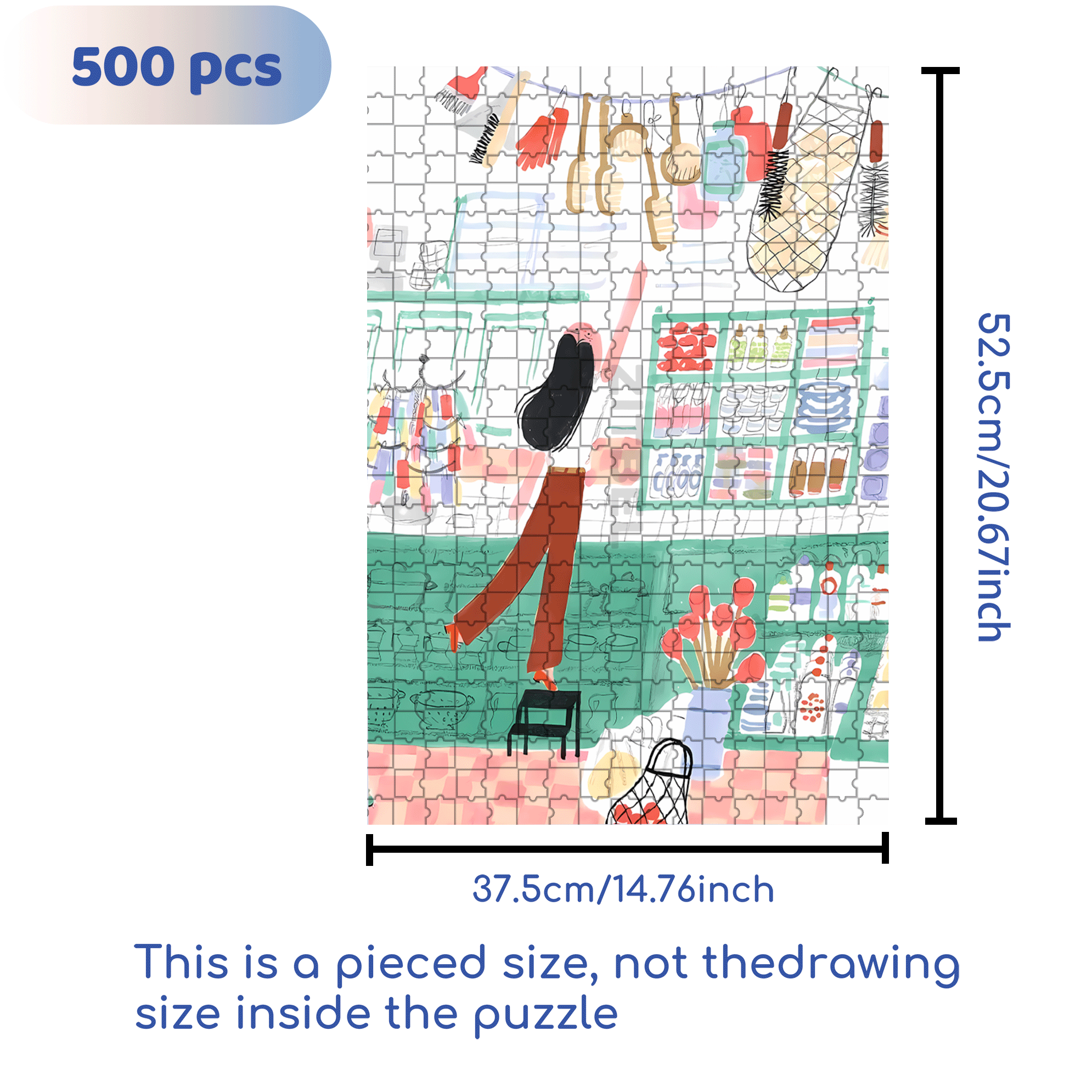 Pastoral Style 2 500pcs/1000pcs Jigsaw Puzzle, Scratch-Resistant, Interactive Family Game & Brain-Boosting DIY Decor, Perfect for Halloween, Christmas & New Year Gifts, Family Puzzle Game